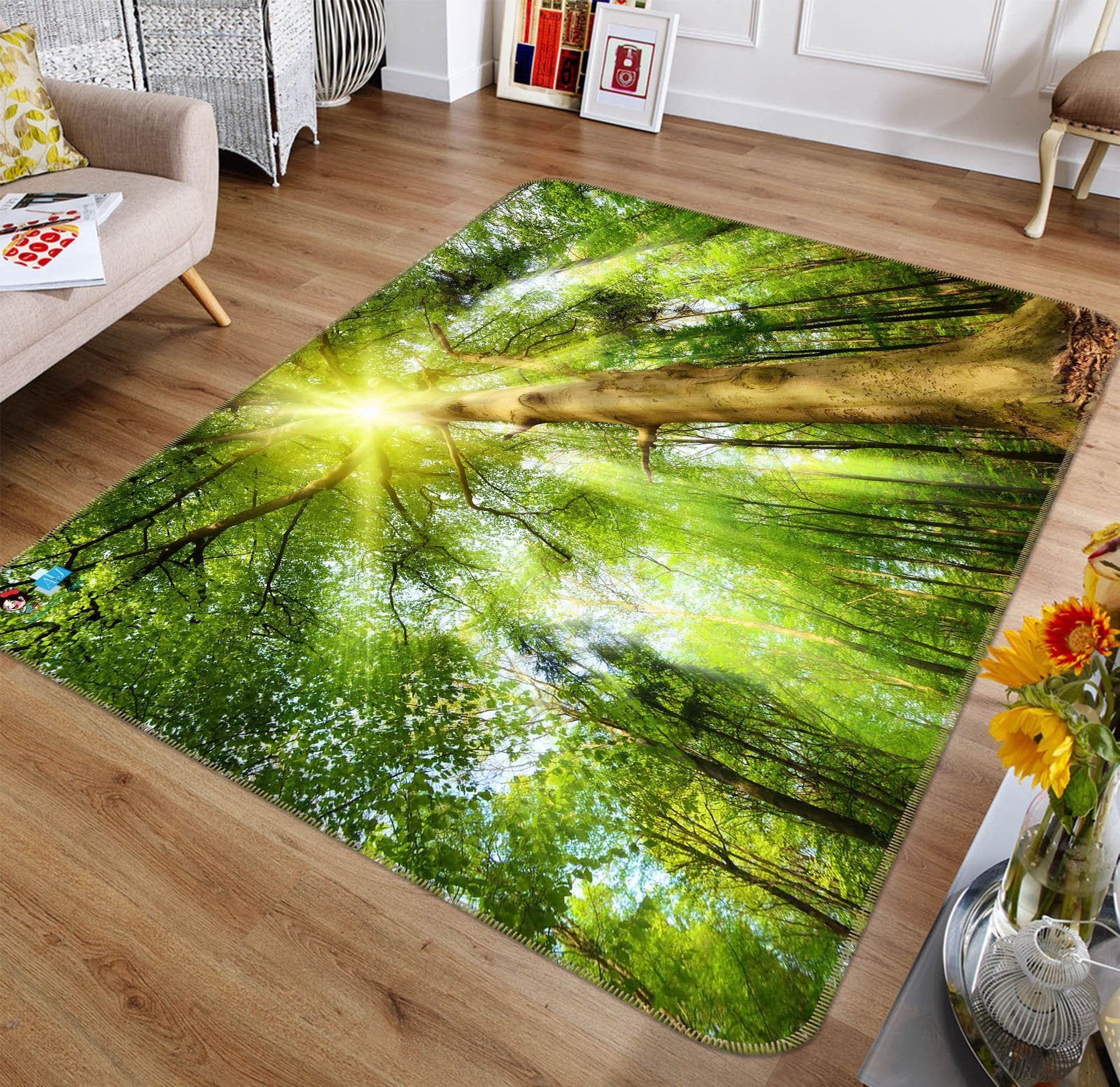 3D Sunshine Tree 450 Non Slip Rug Mat Mat AJ Creativity Home 