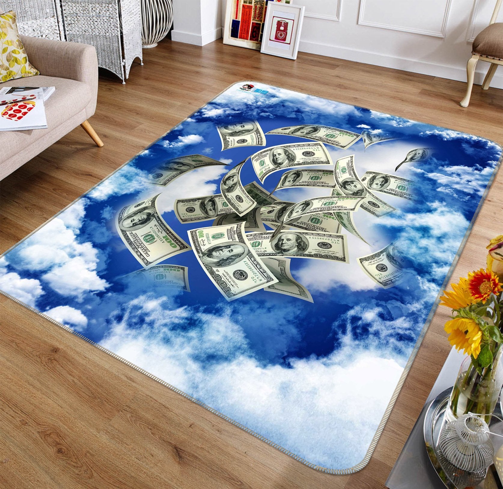 3D Cloud Money 011 Non Slip Rug Mat Mat AJ Creativity Home 