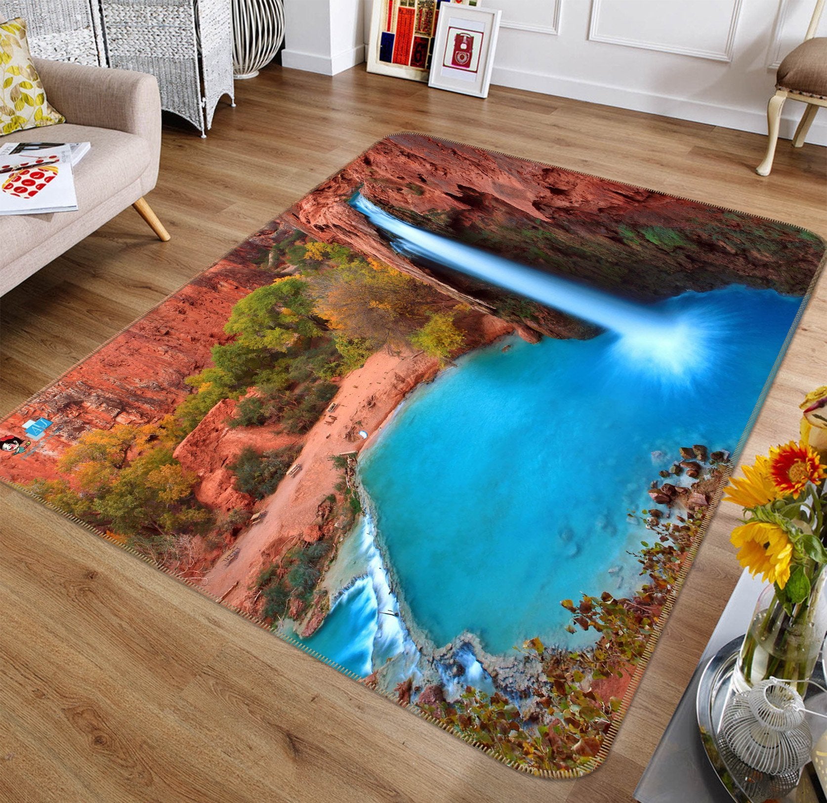 3D Waterfall River 427 Non Slip Rug Mat Mat AJ Creativity Home 