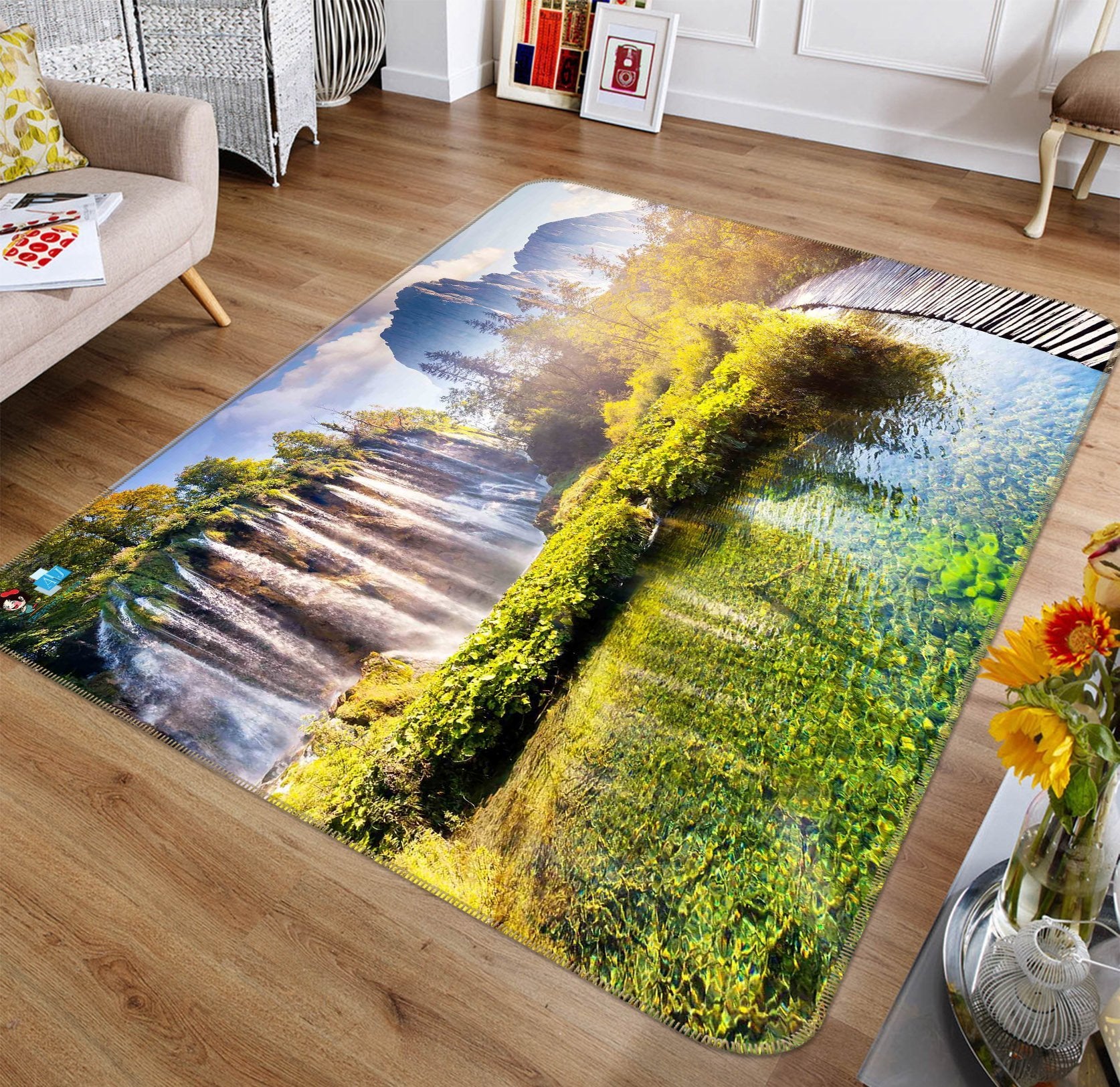 3D Clear Lake 380 Non Slip Rug Mat Mat AJ Creativity Home 