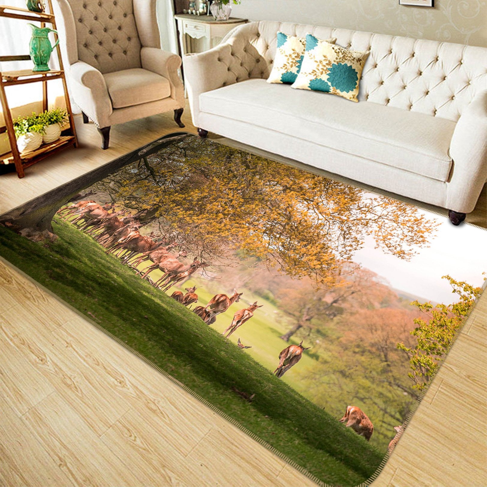 3D Antelope Group 646 Animal Non Slip Rug Mat Mat AJ Creativity Home 