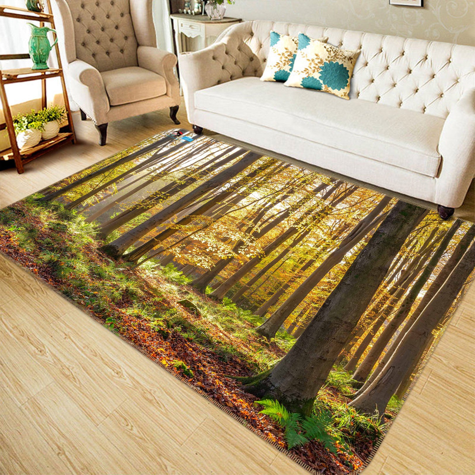 3D Forest Meadow 6877 Assaf Frank Rug Non Slip Rug Mat