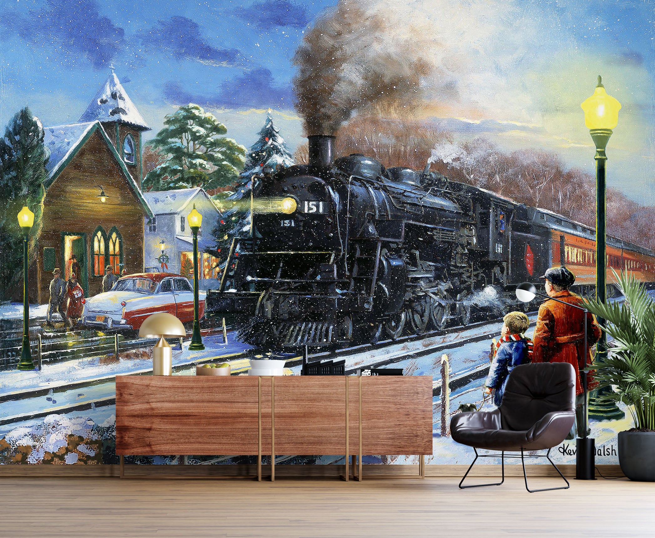 3D Train Station 118 Kevin Walsh Wall Mural Wall Murals