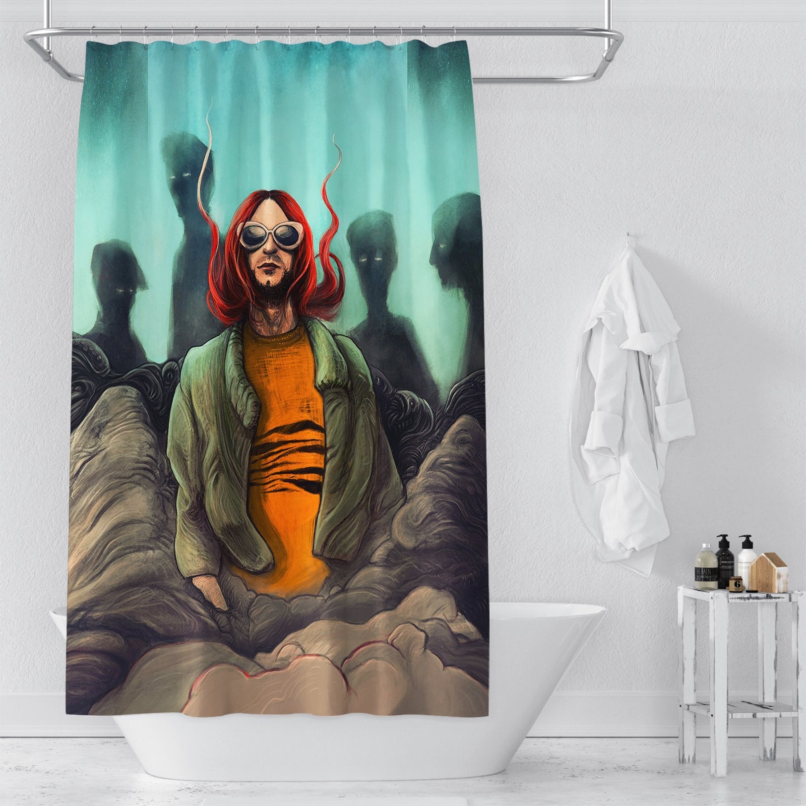 3D Red-Haired Man 035 Shower Curtain 3D Shower Curtain AJ Creativity Home 