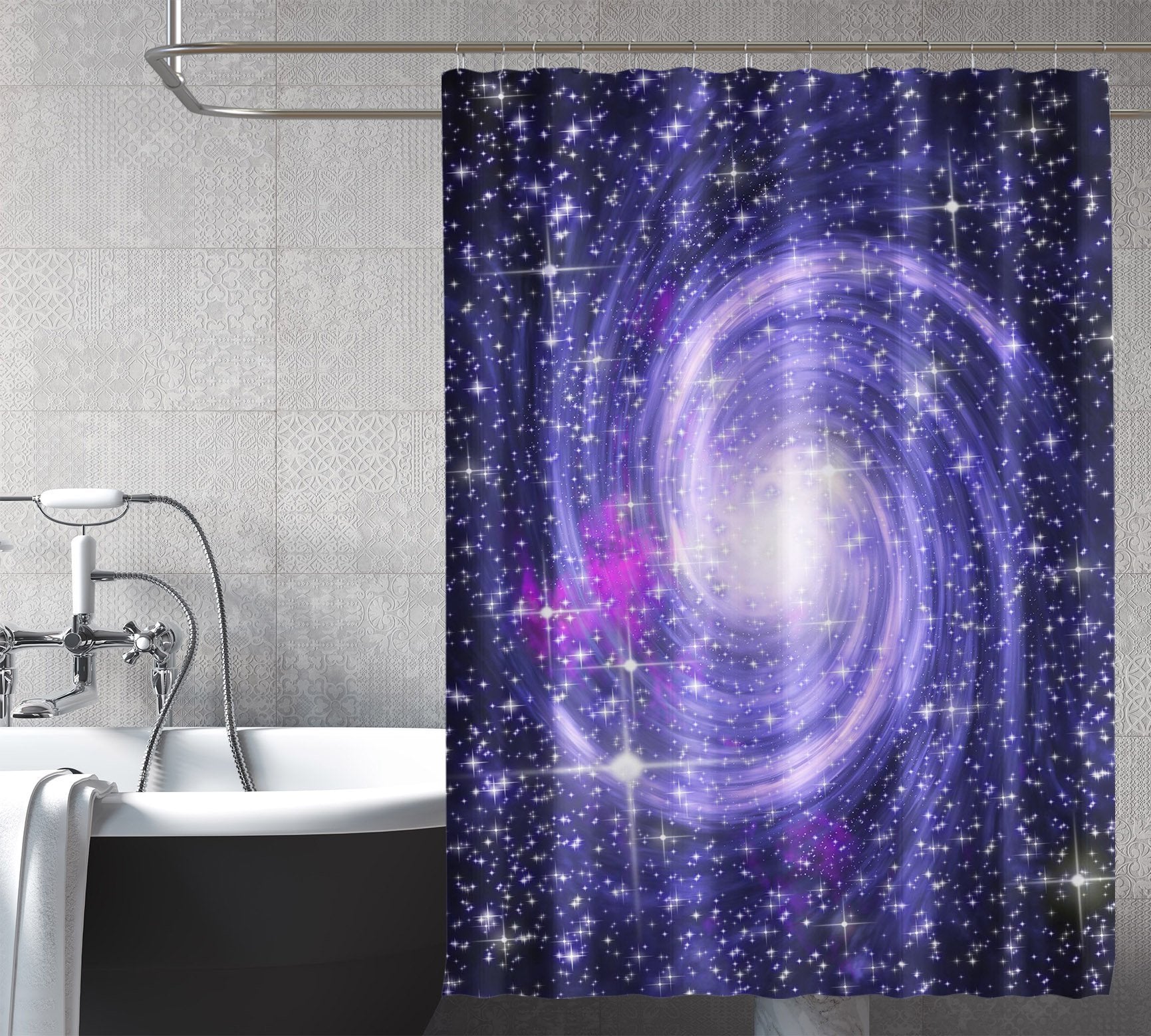 3D Whirlpool Stars 064 Shower Curtain 3D Shower Curtain AJ Creativity Home 