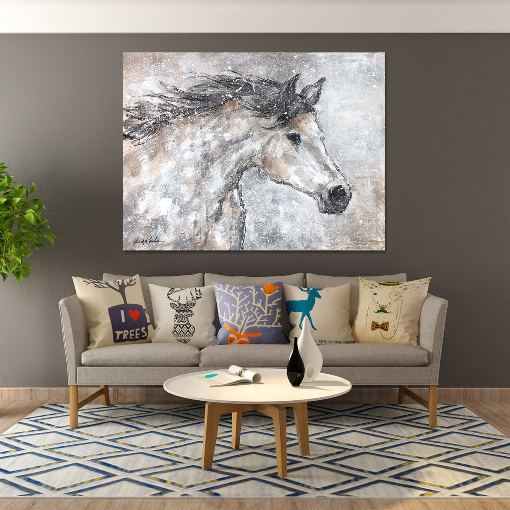 3D Running Horse 034 Debi Coules Wall Sticker