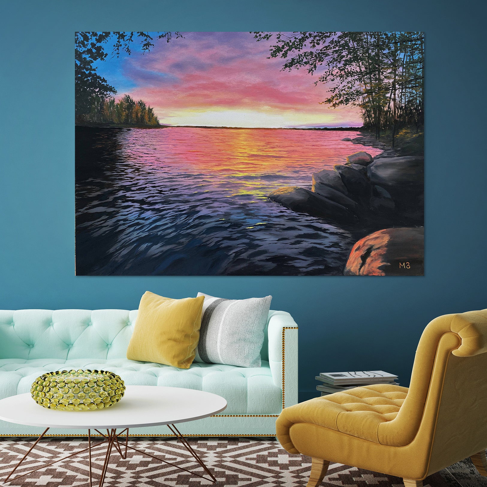 3D Sunset Lake 10058 Marina Zotova Wall Sticker