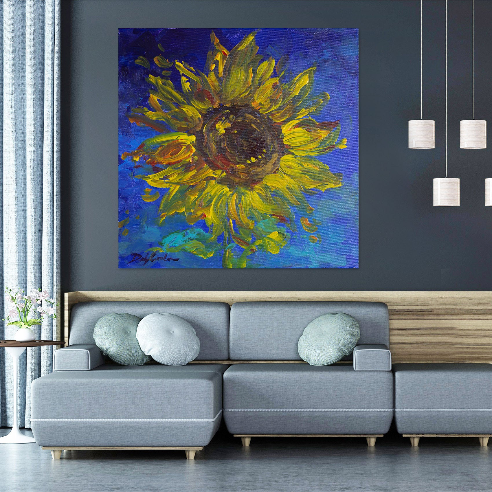 3D Sunflower 017 Debi Coules Wall Sticker