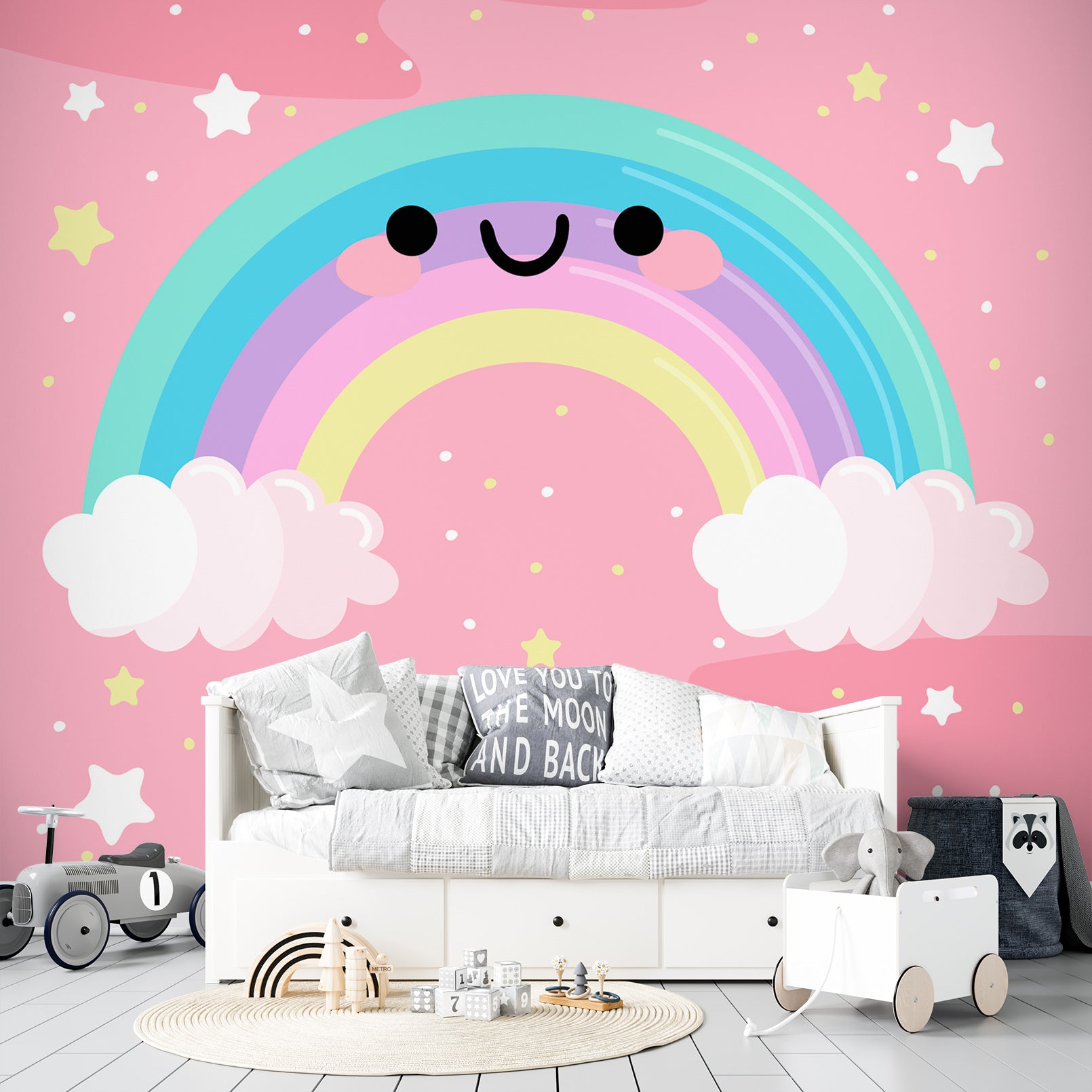 3D Rainbow Clouds 57135 Wall Murals