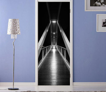 3D takahashi suspension bridge black door mural Wallpaper AJ Wallpaper 