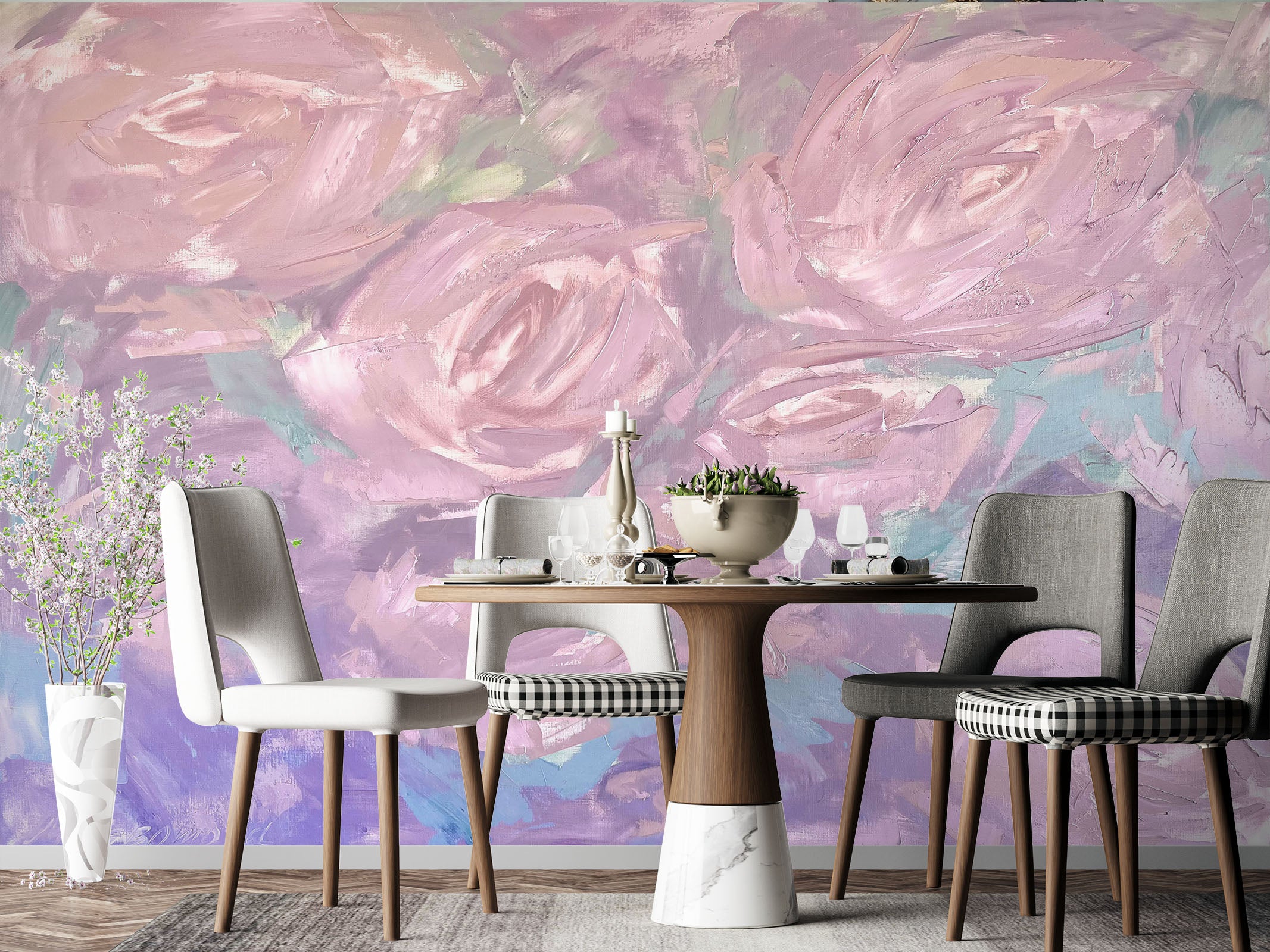 3D Pink Roses 2619 Skromova Marina Wall Mural Wall Murals