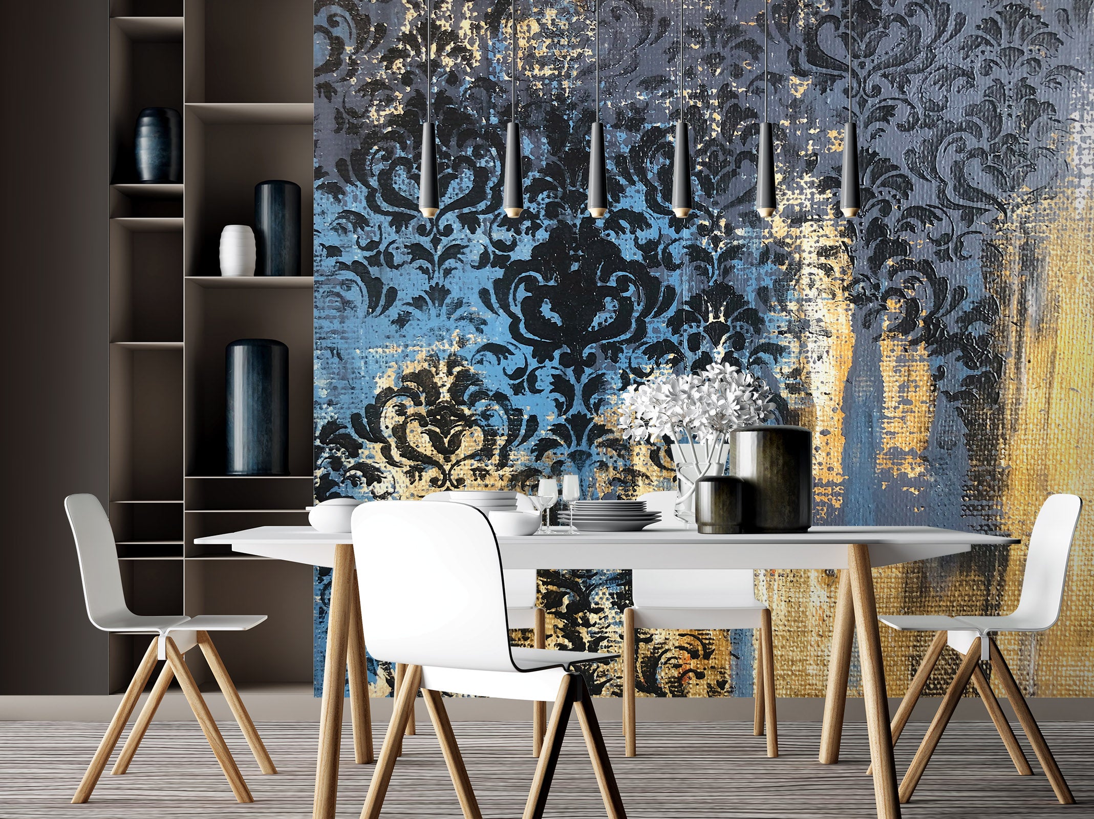 3D Blue Pattern Paint 205 Skromova Marina Wall Mural Wall Murals