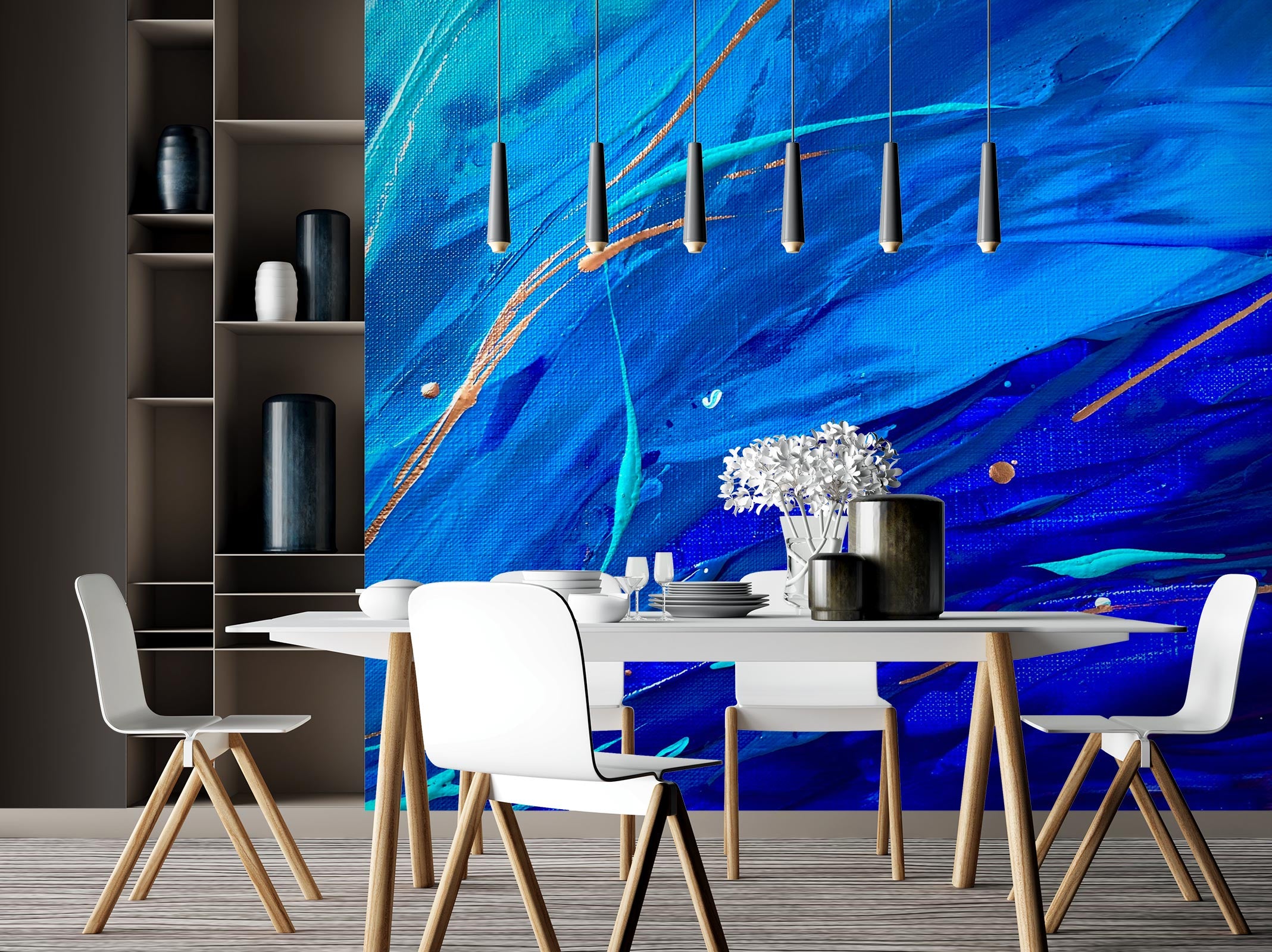 3D Navy Blue 111 Skromova Marina Wall Mural Wall Murals