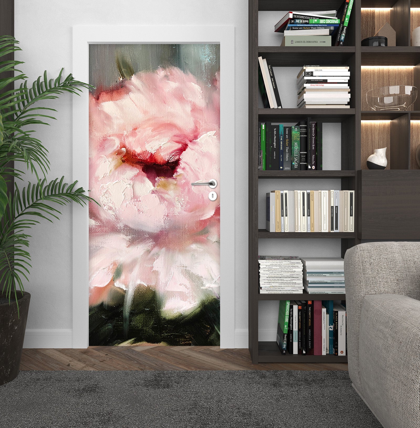 3D Pink Peony 3290 Skromova Marina Door Mural