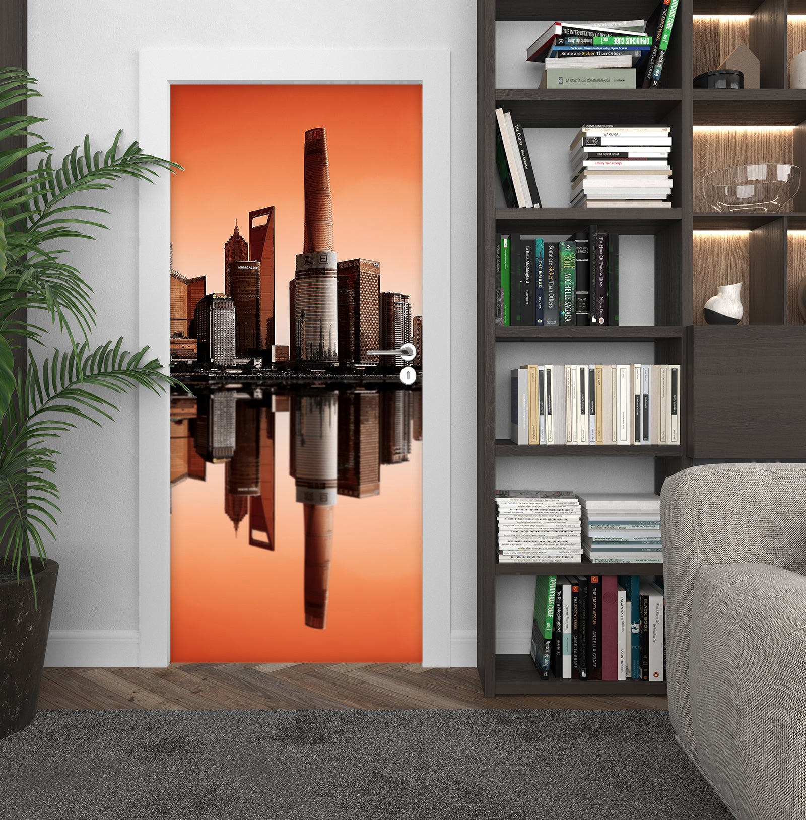 3D High-Rise Shadow 11477 Marco Carmassi Door Mural