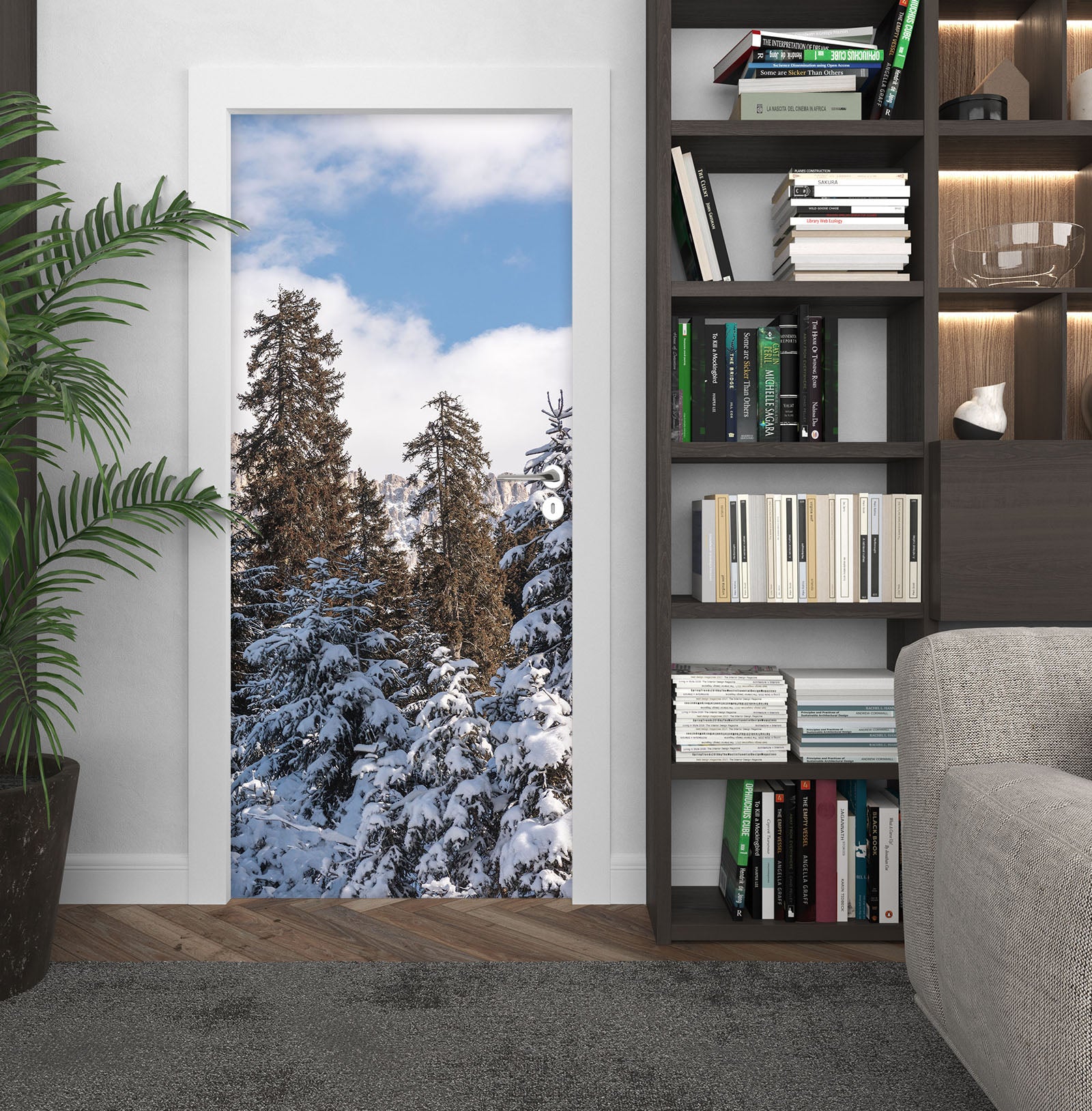 3D Snow Trees 11971 Marco Carmassi Door Mural