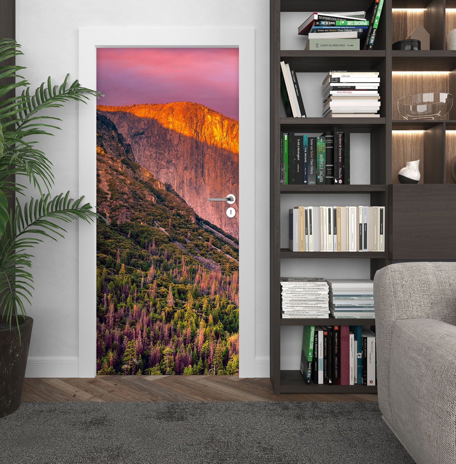 3D Mountains Forest 122154 Marco Carmassi Door Mural