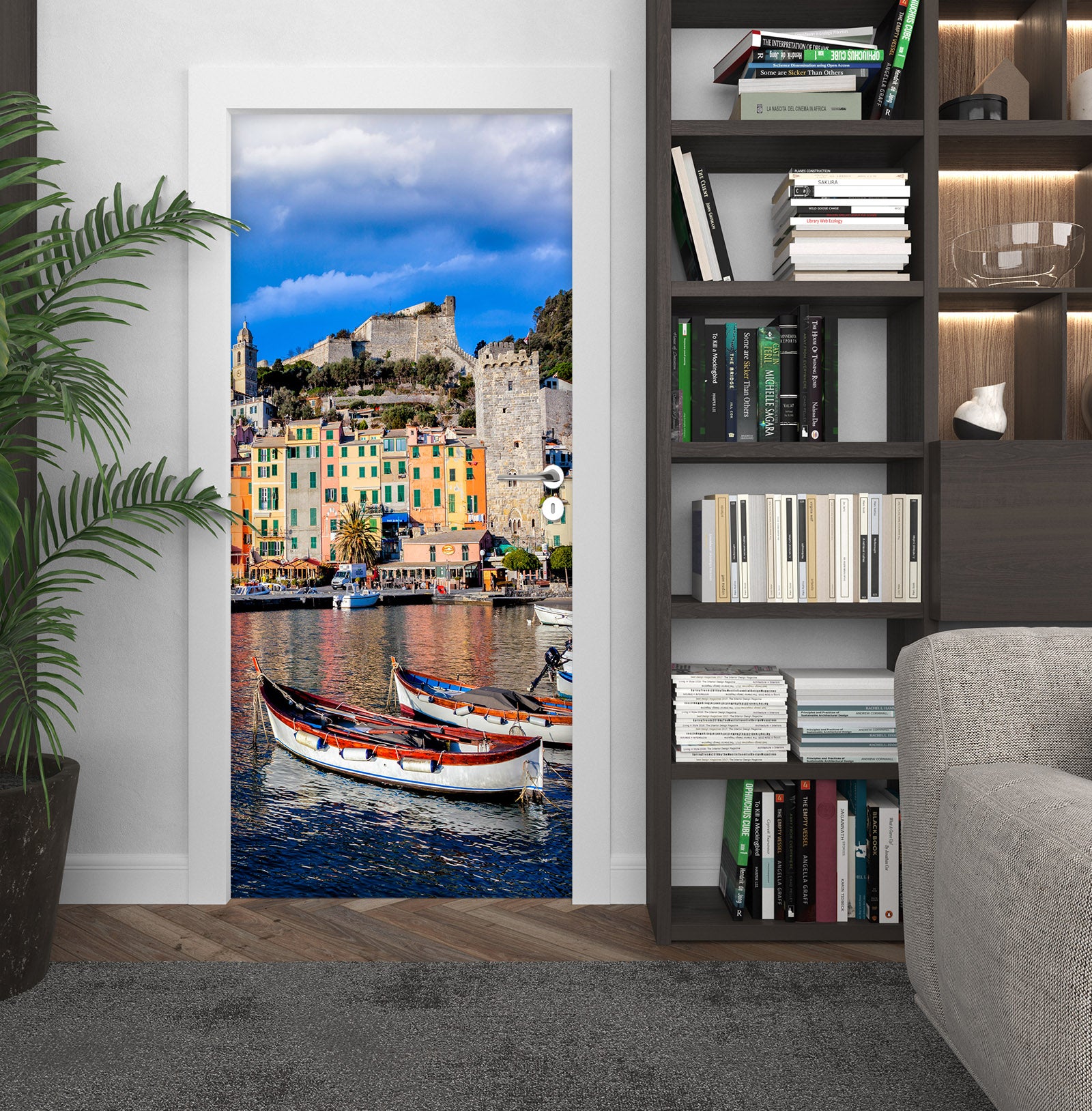 3D Harbour Building Boat 11964 Marco Carmassi Door Mural