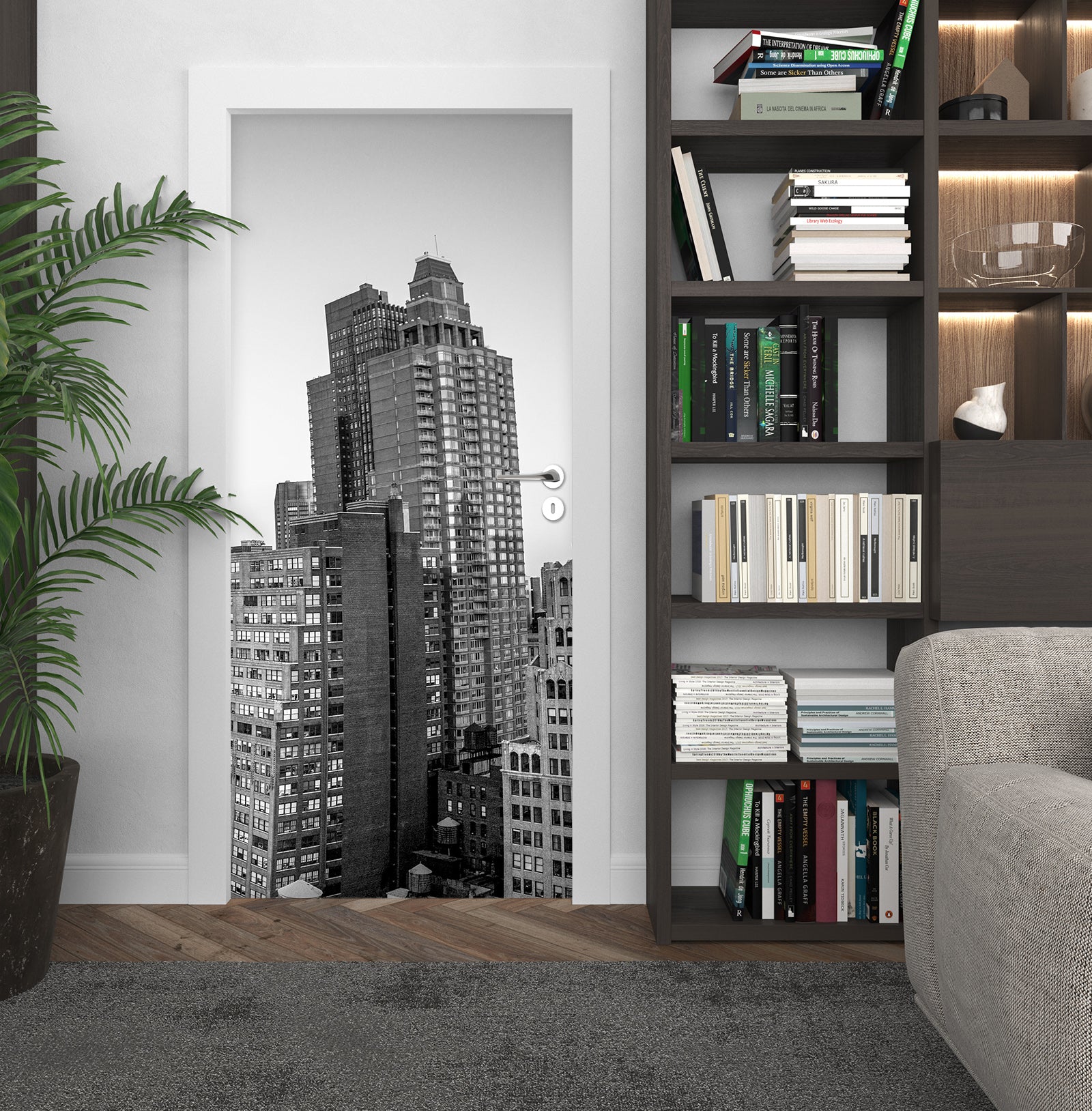 3D Grey High Building 101155 Assaf Frank Door Mural