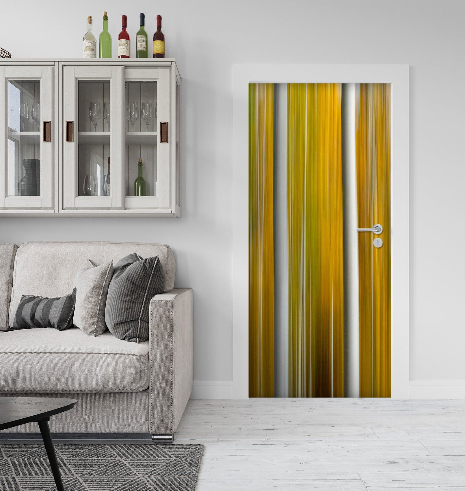 3D Yellow Stripe 12034 Marco Carmassi Door Mural