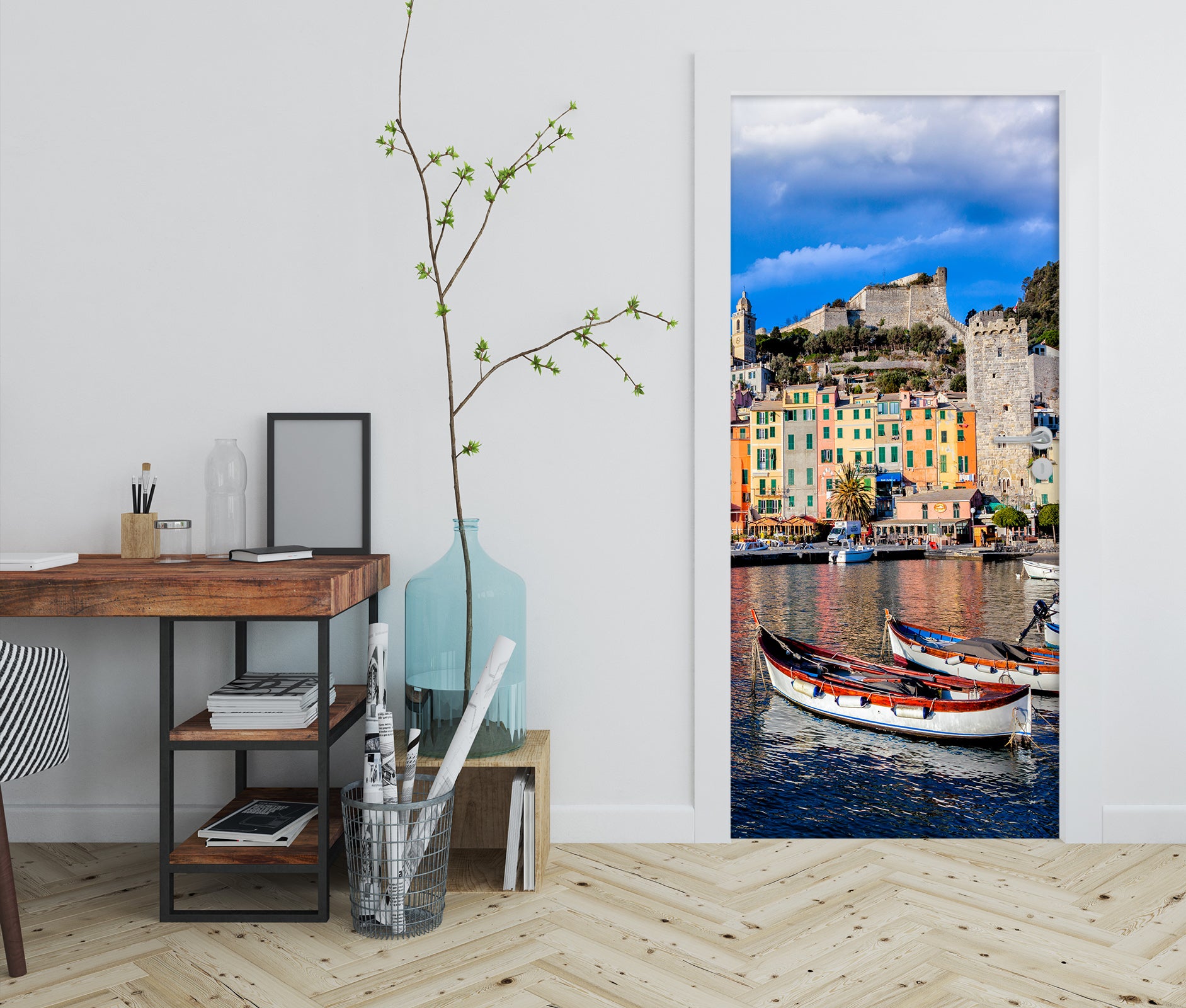 3D Harbour Building Boat 11964 Marco Carmassi Door Mural