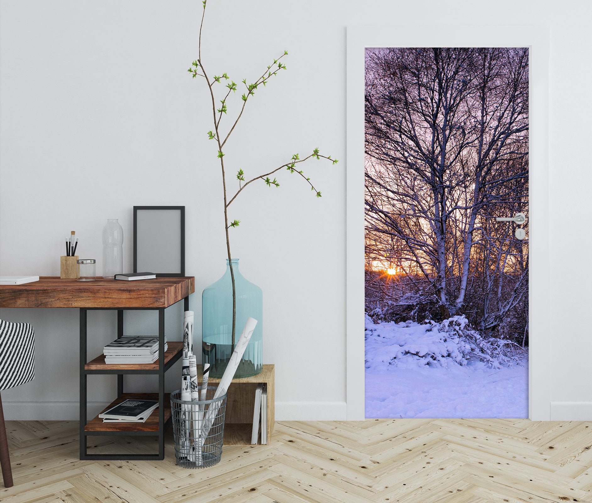 3D Snow Trees 10604 Assaf Frank Door Mural