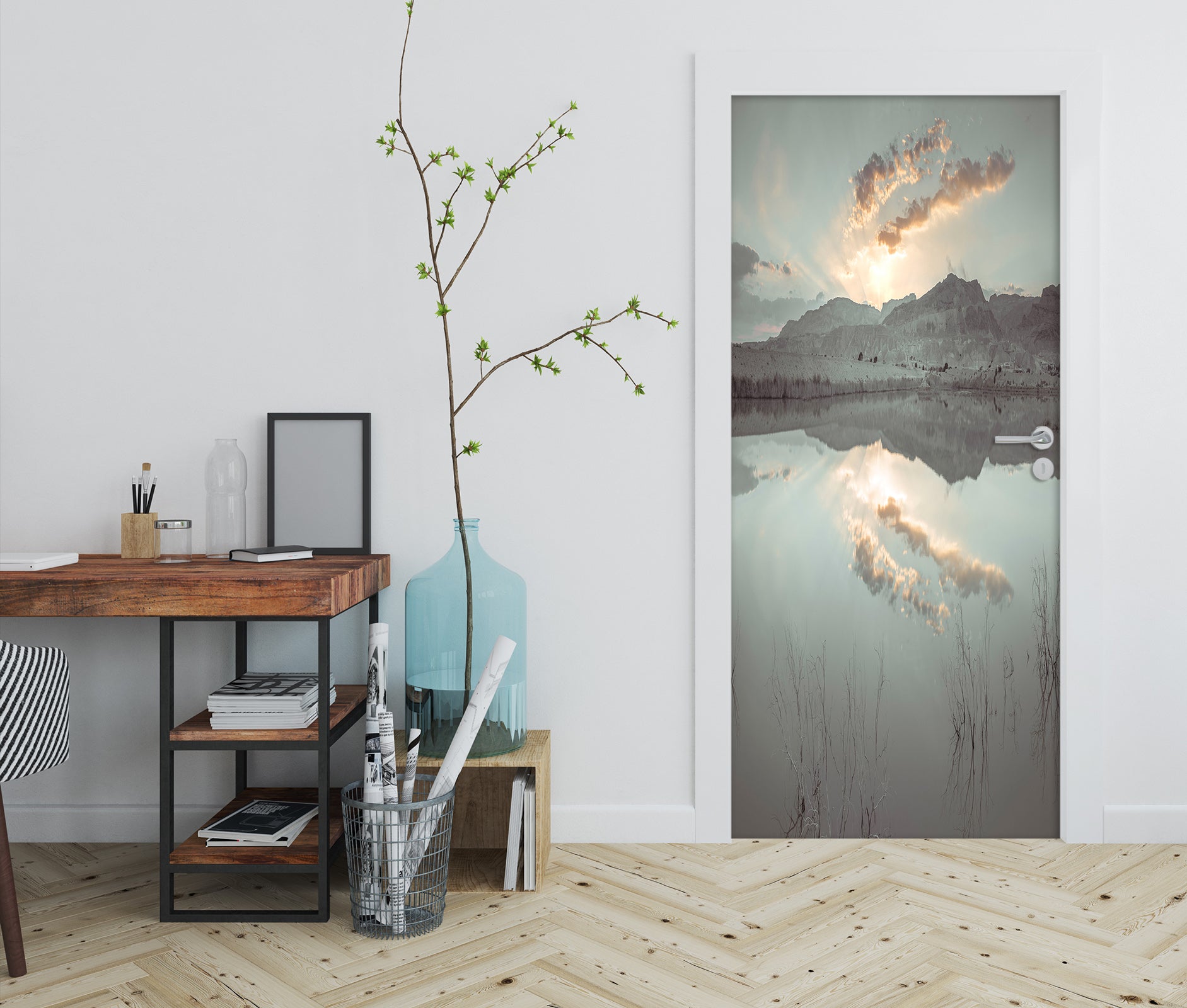 3D Lake Sky Shadow 101168 Assaf Frank Door Mural