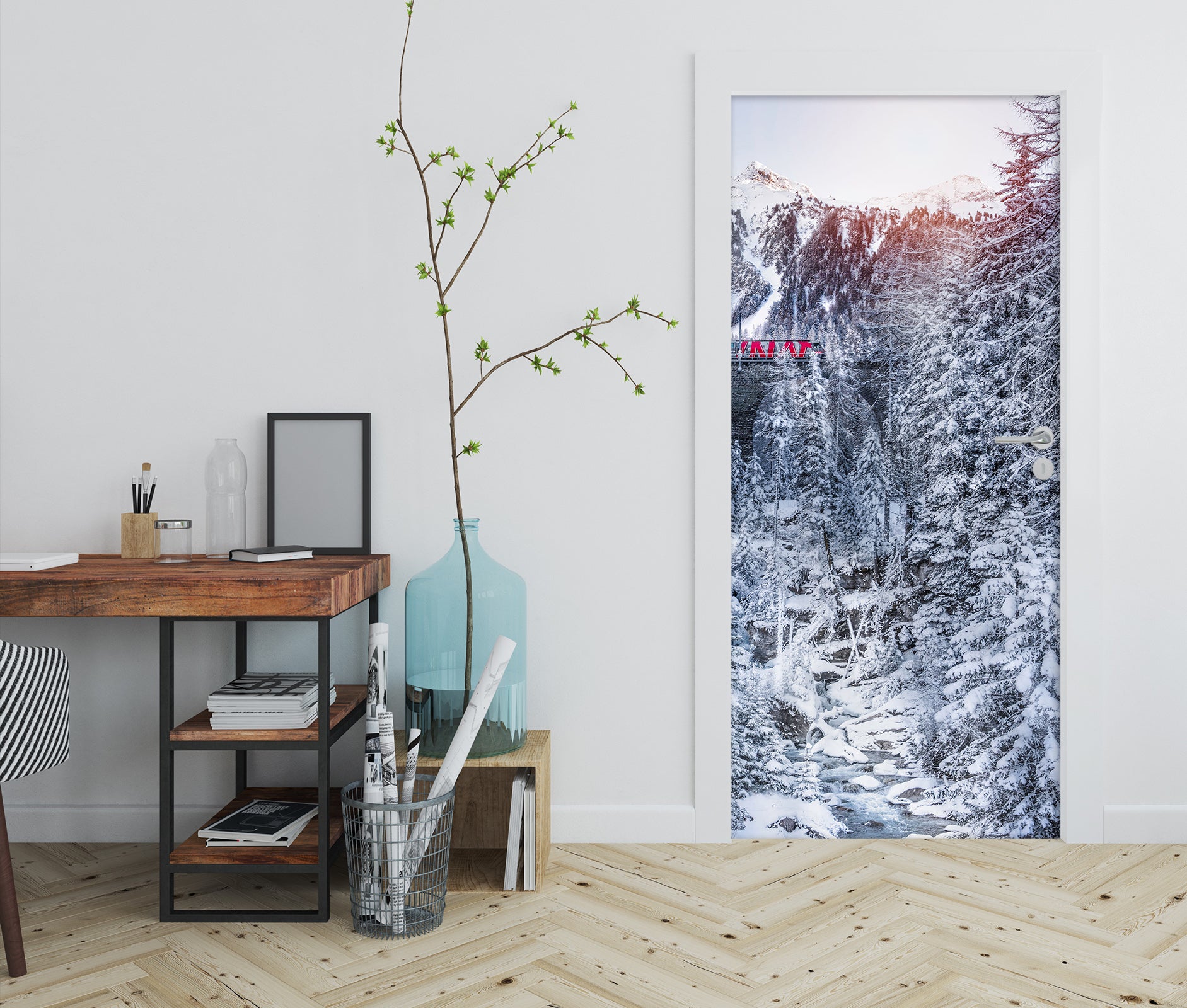 3D Snow Forest 114127 Marco Carmassi Door Mural