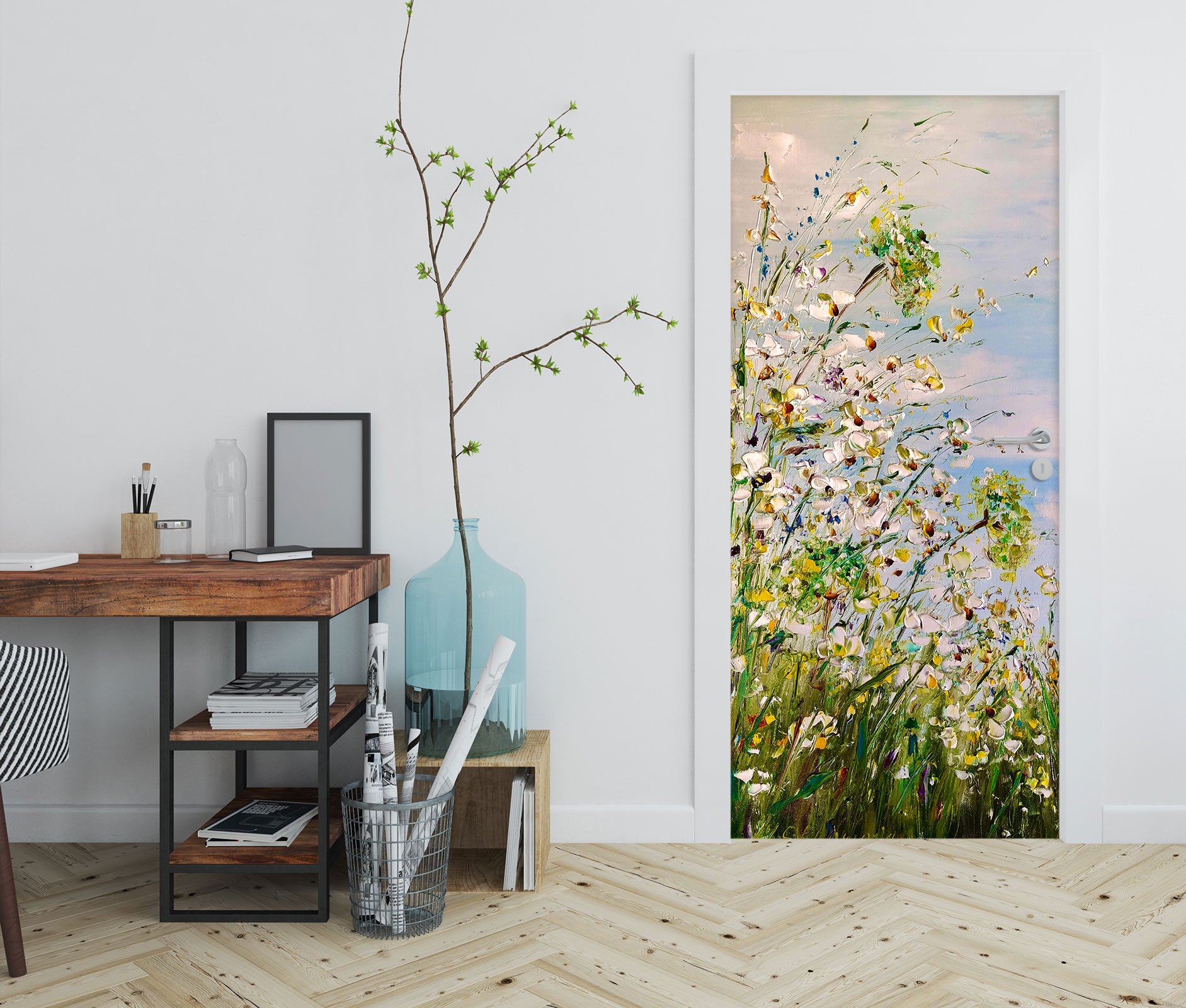 3D Flower Grass 3136 Skromova Marina Door Mural