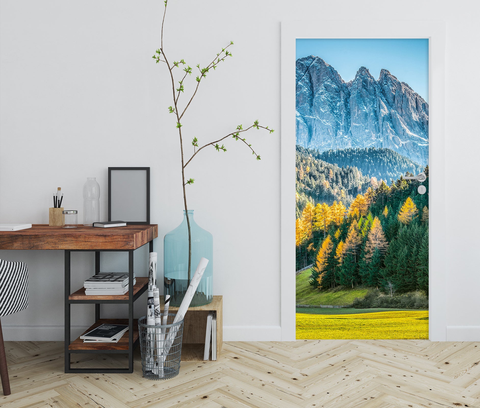 3D Lawn Woods Mountains 115130 Marco Carmassi Door Mural