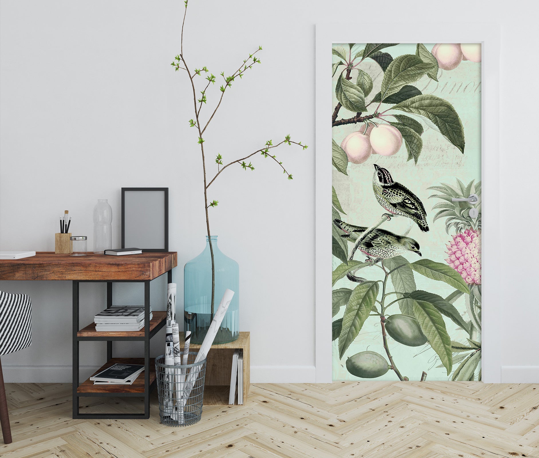 3D Leaves Lemon Pineapple 118130 Andrea Haase Door Mural