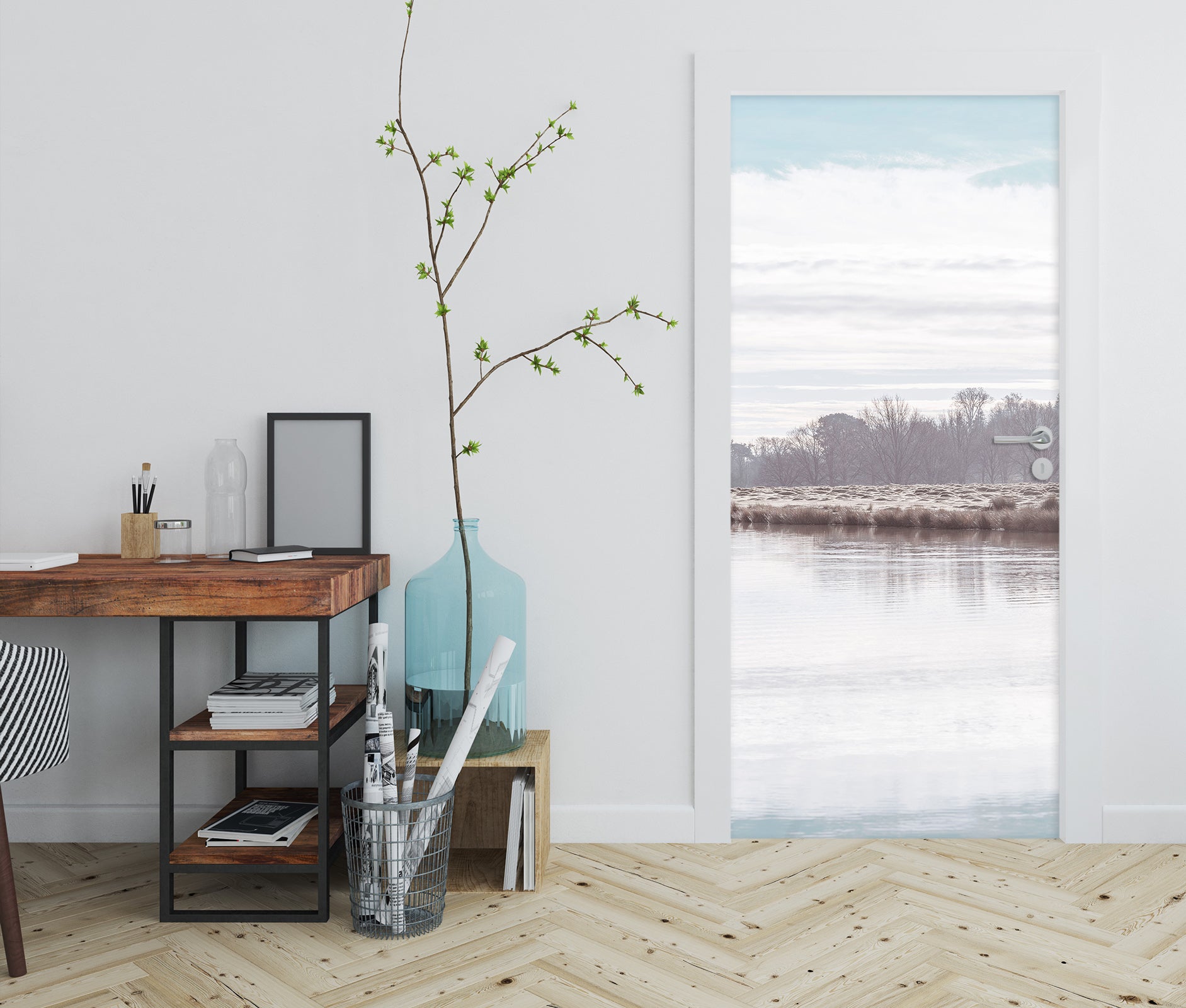 3D River Surface 10230 Assaf Frank Door Mural