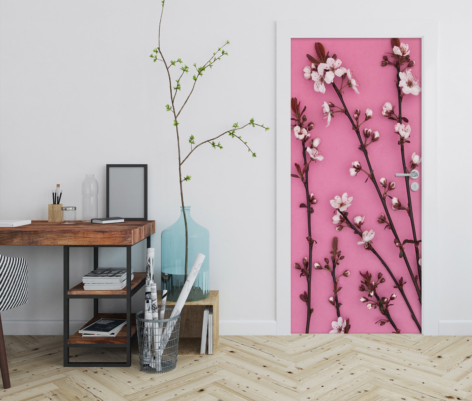 3D Plum Branch 10602 Assaf Frank Door Mural