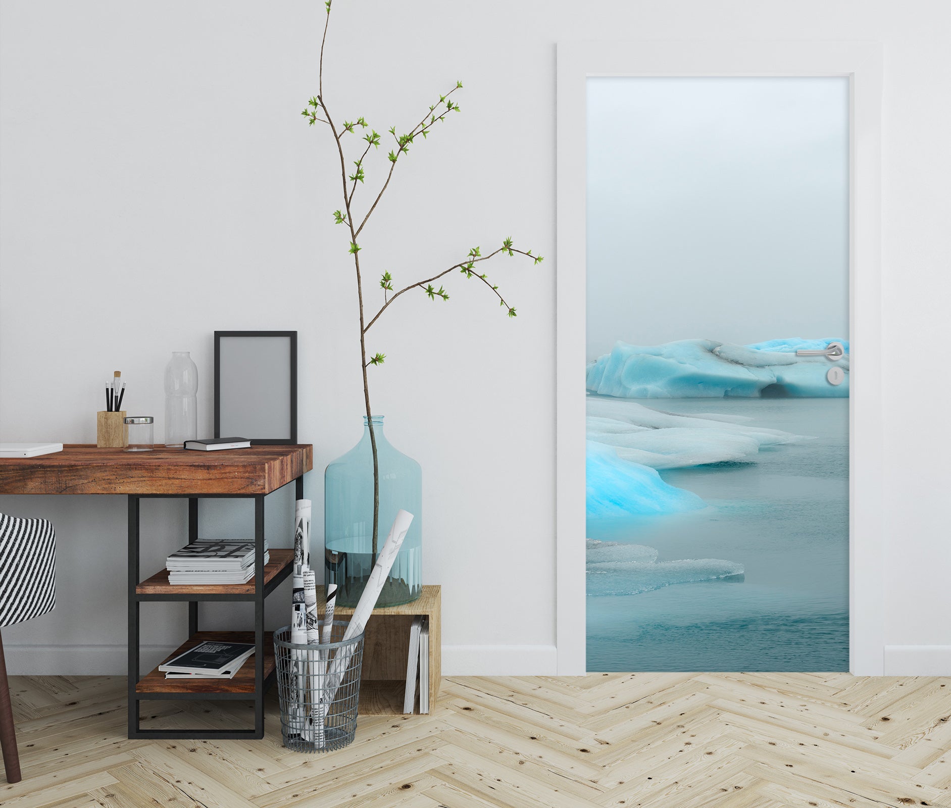 3D Blue Glacier 11560 Marco Carmassi Door Mural