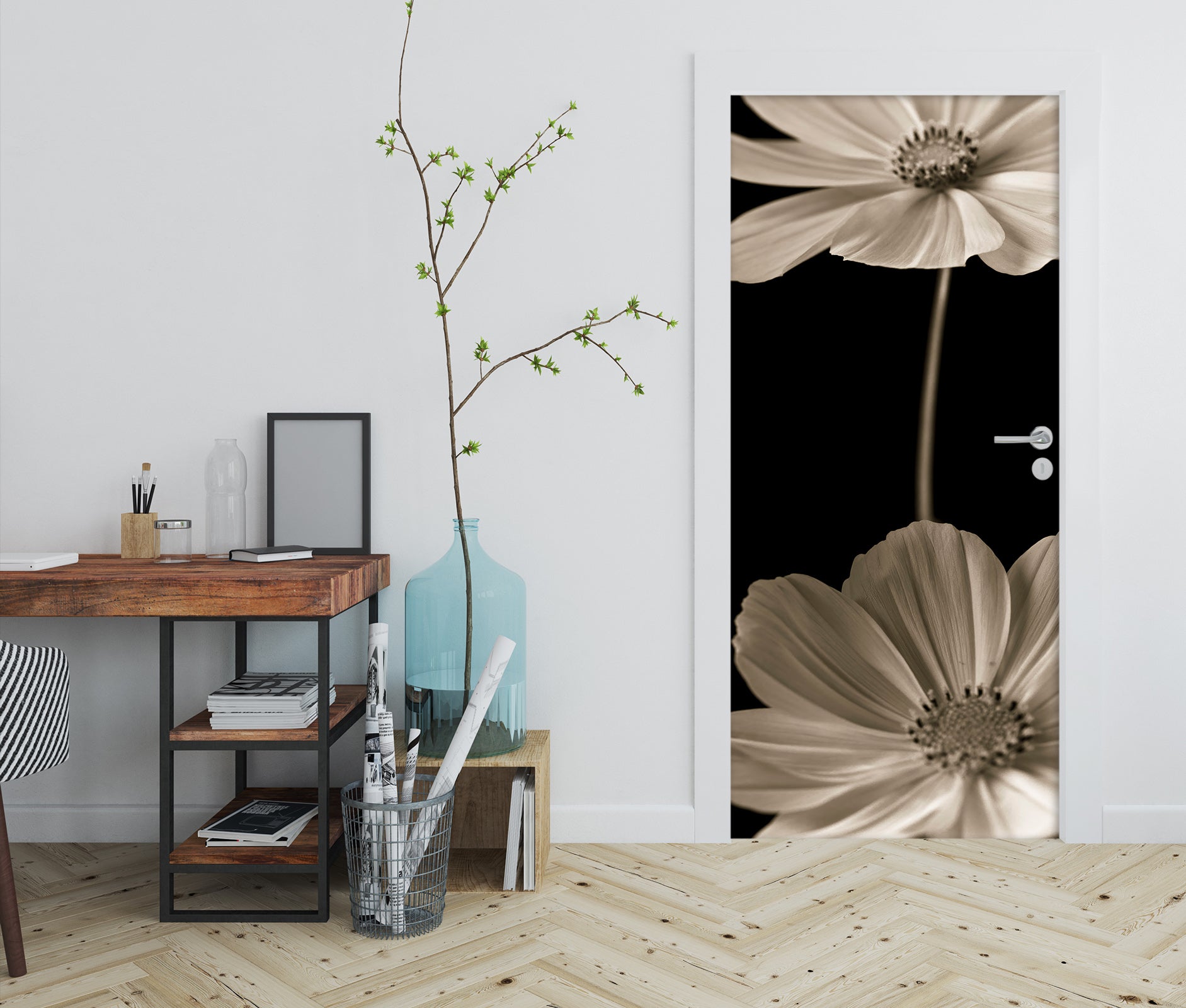 3D Simple Petal 5018 Assaf Frank Door Mural