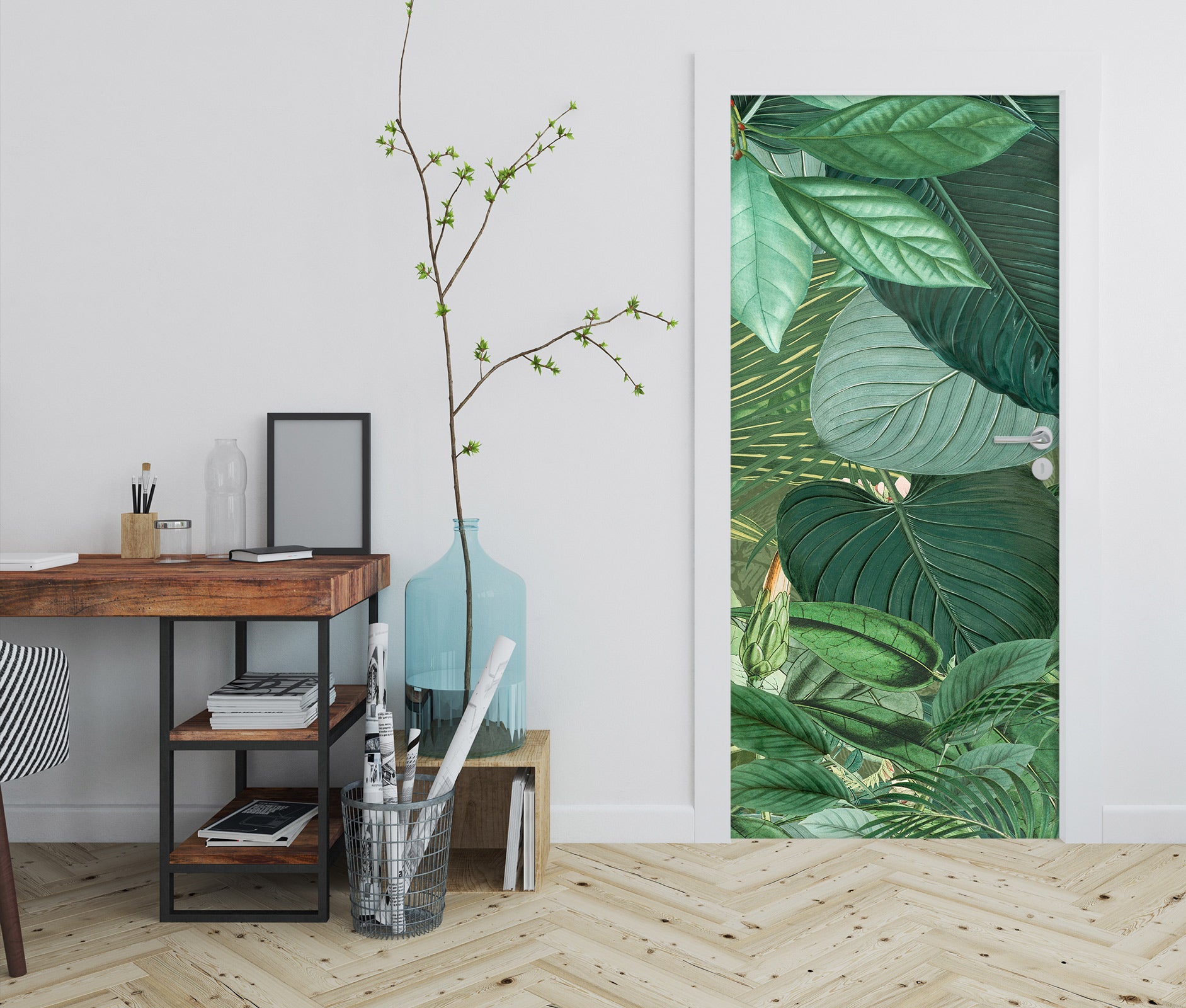 3D Green Leaves 118145 Andrea Haase Door Mural