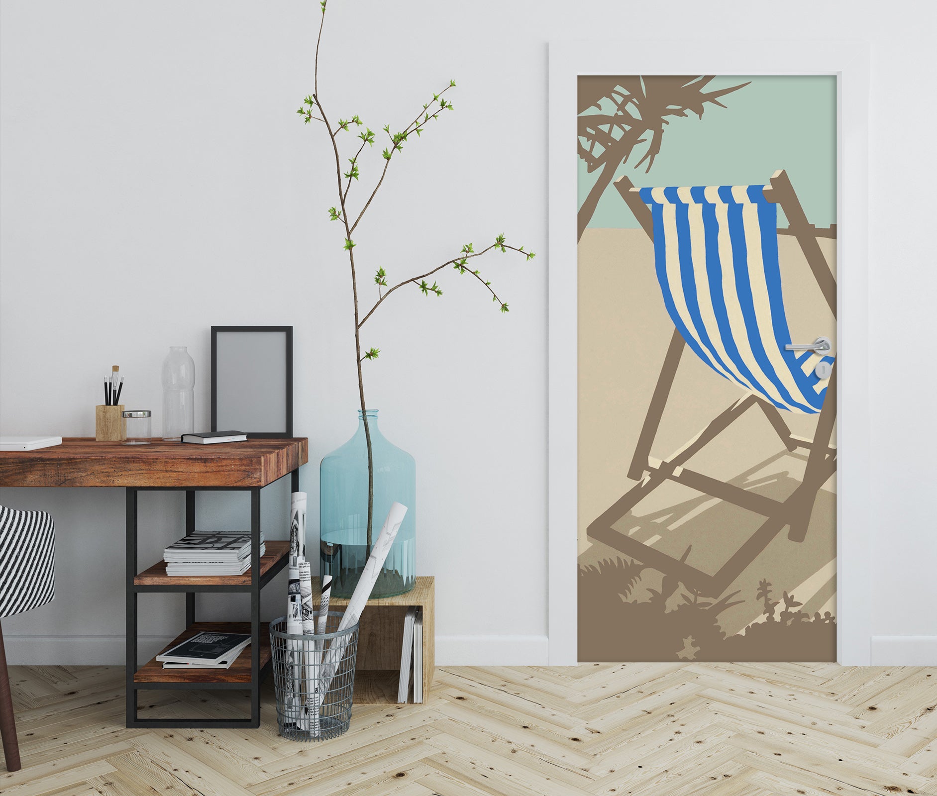 3D Beach Chair 9219 Steve Read Door Mural