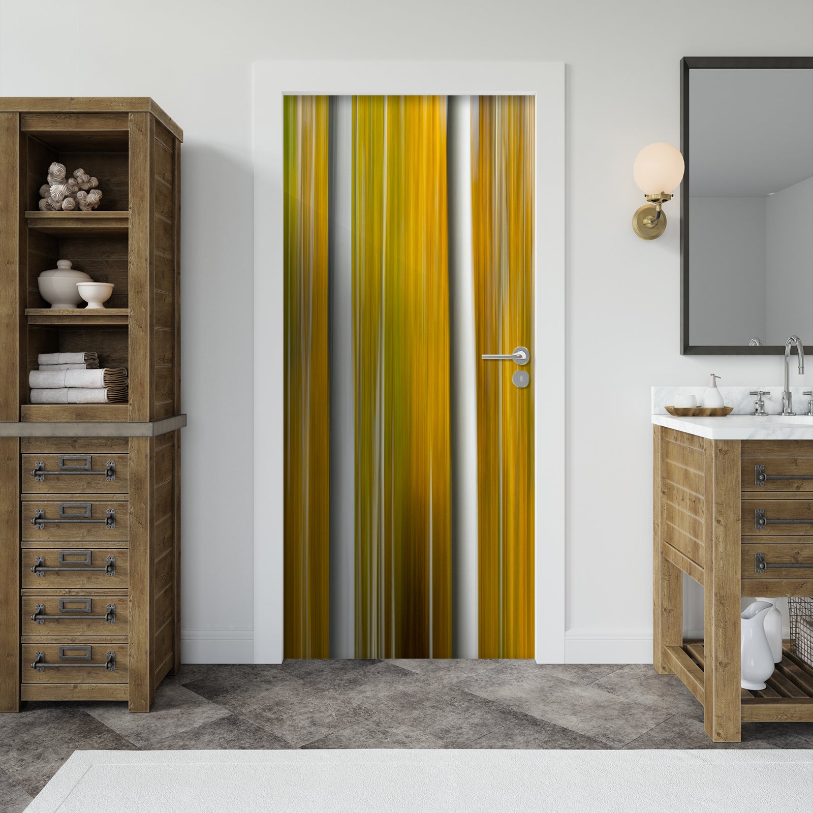 3D Yellow Stripe 12034 Marco Carmassi Door Mural