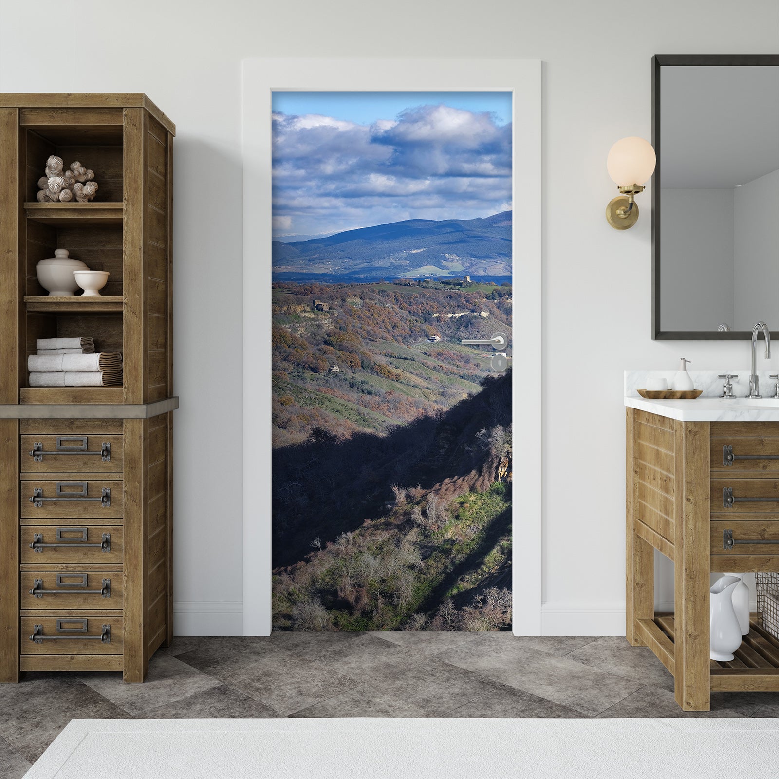 3D Mountains Rivers 12241 Marco Carmassi Door Mural