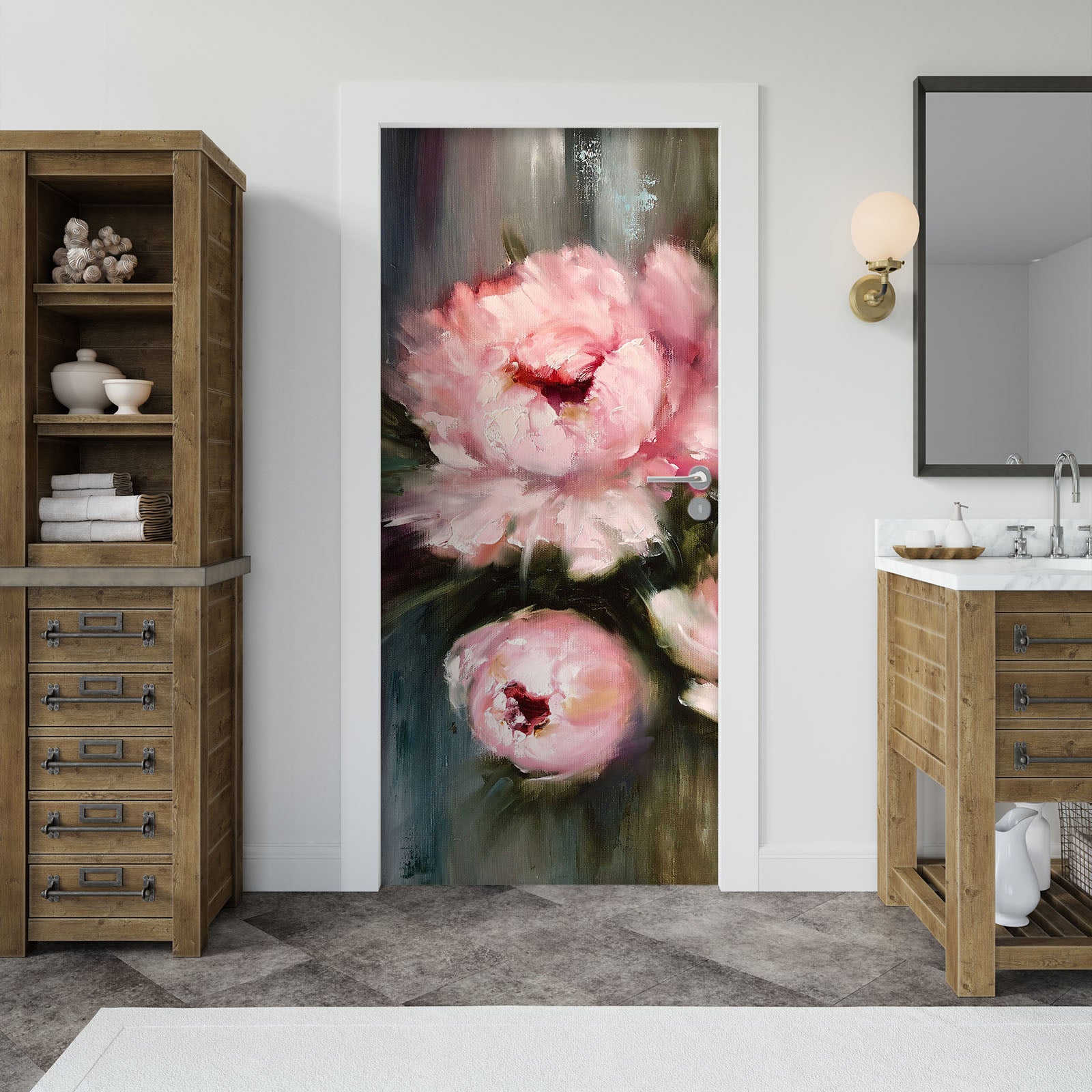 3D Pink Flower 3289 Skromova Marina Door Mural