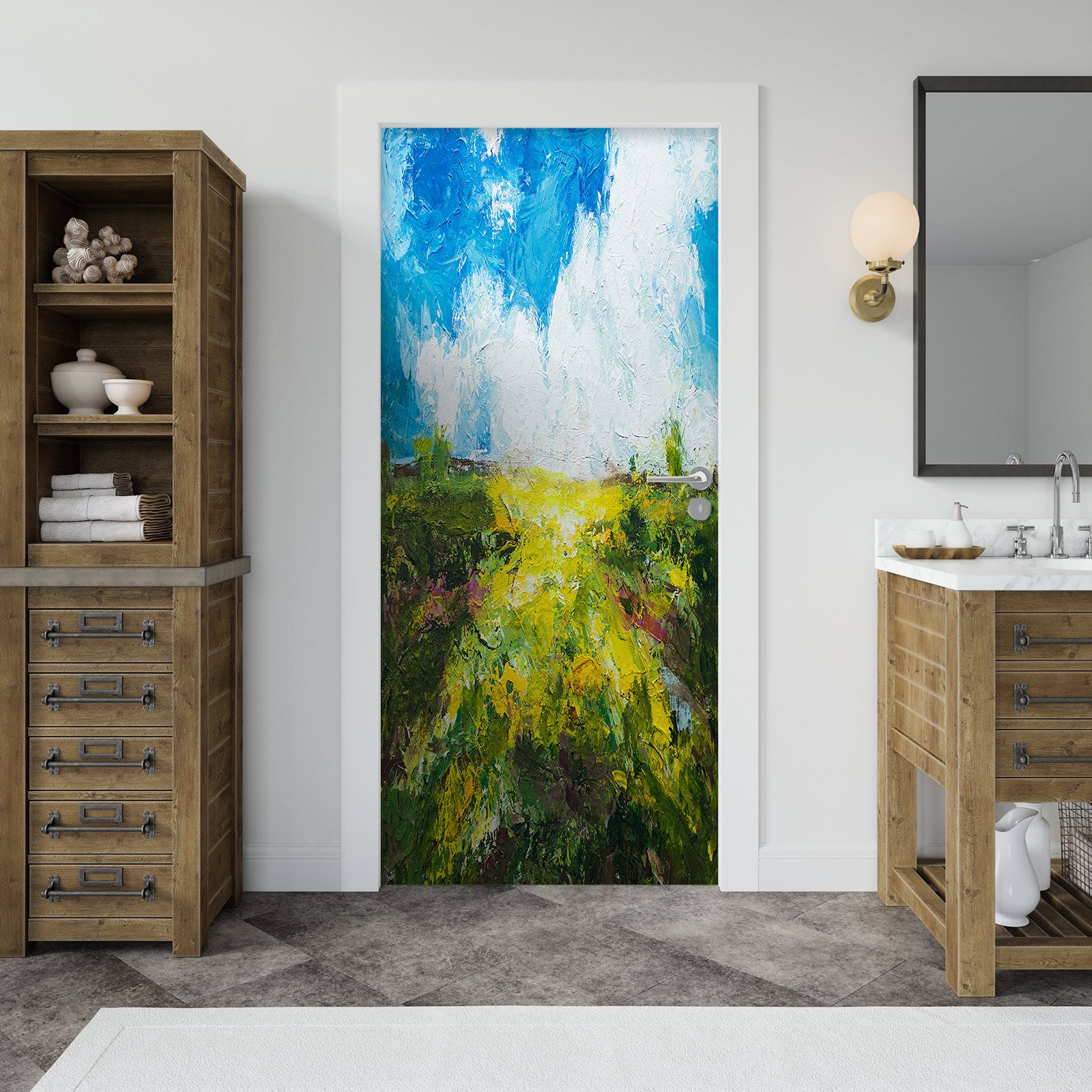 3D Sky Grass Oil Painting 93185 Allan P. Friedlander Door Mural