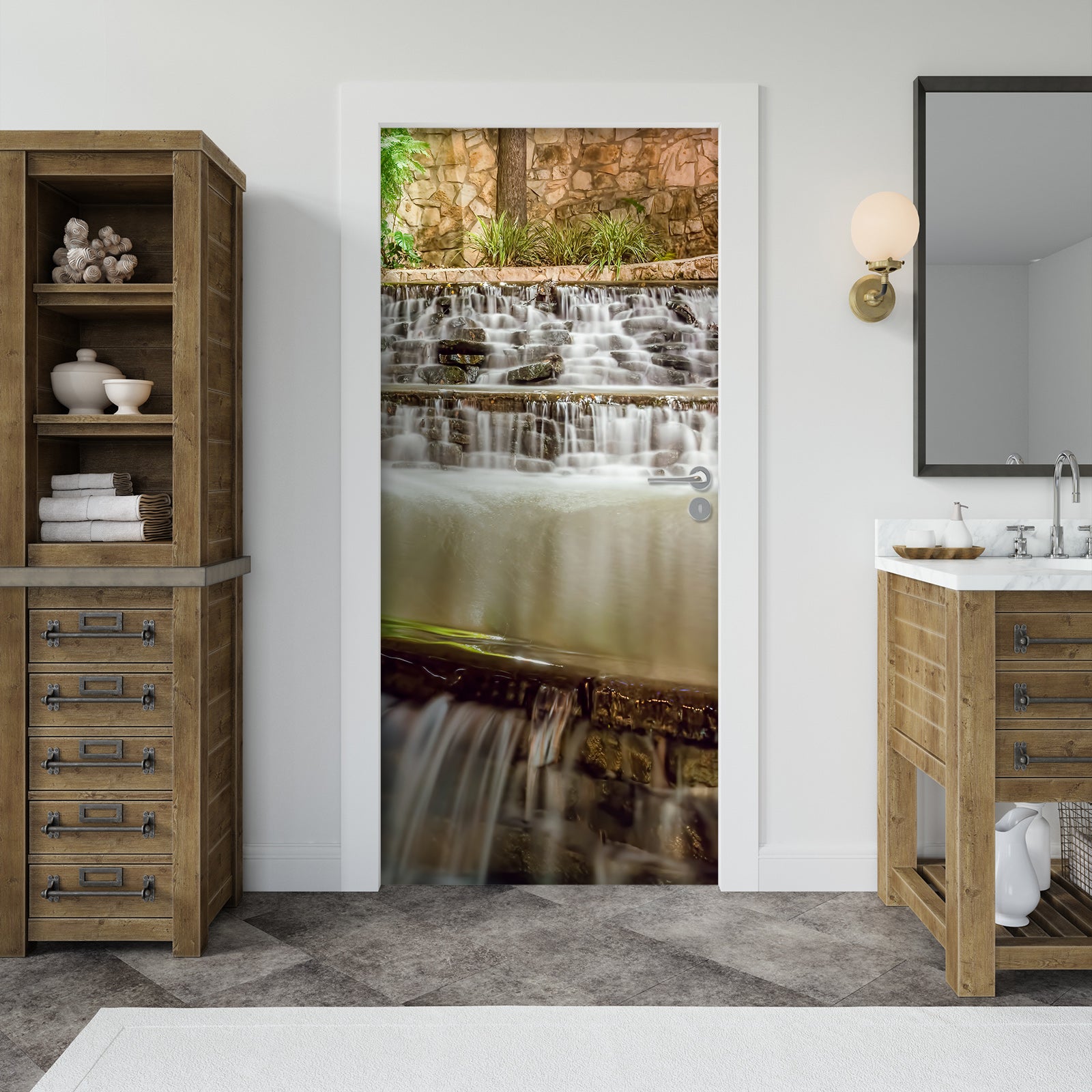 3D Fall Running Water 10811 Beth Sheridan Door Mural