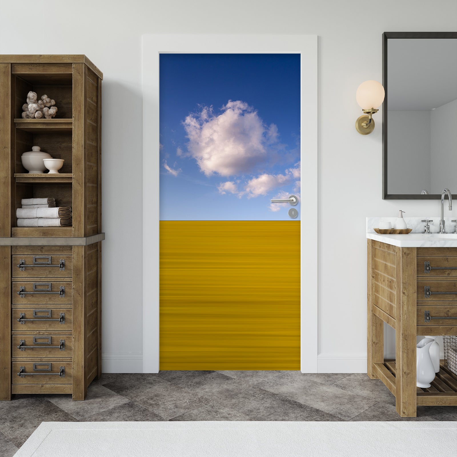 3D Sky Grassland 11619 Marco Carmassi Door Mural