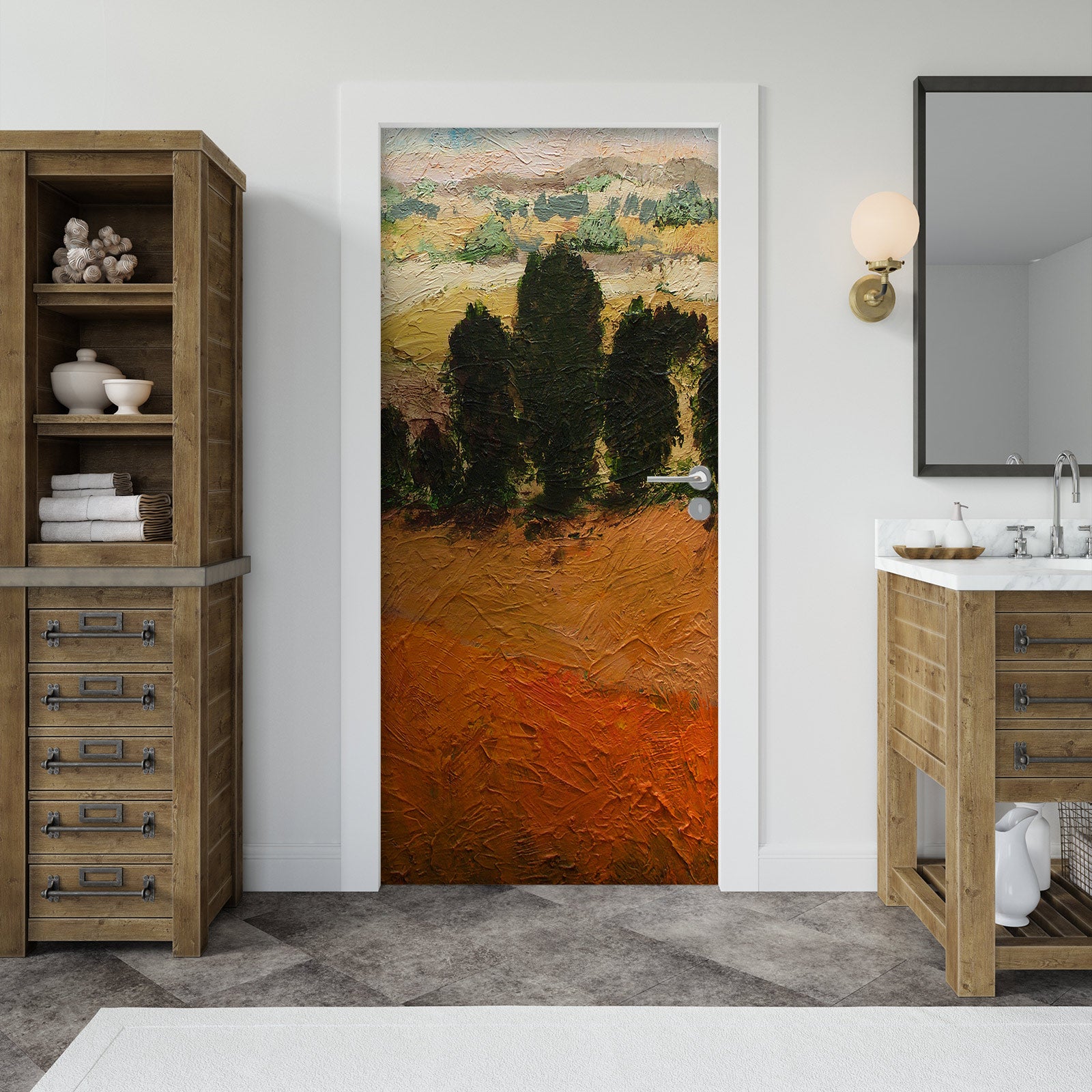 3D Trees Grass Field 10119 Allan P. Friedlander Door Mural