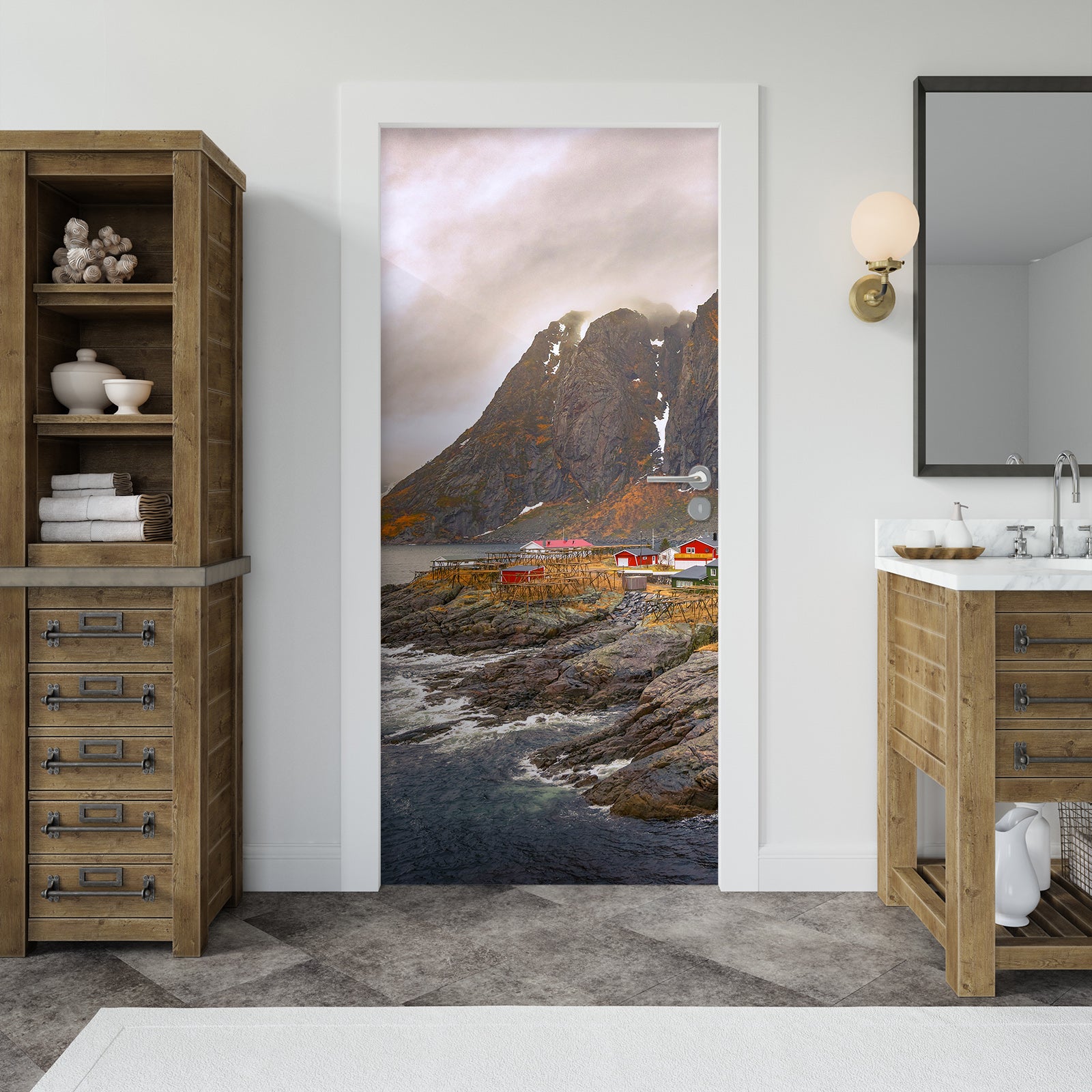 3D Lakeside Rock 11615 Marco Carmassi Door Mural