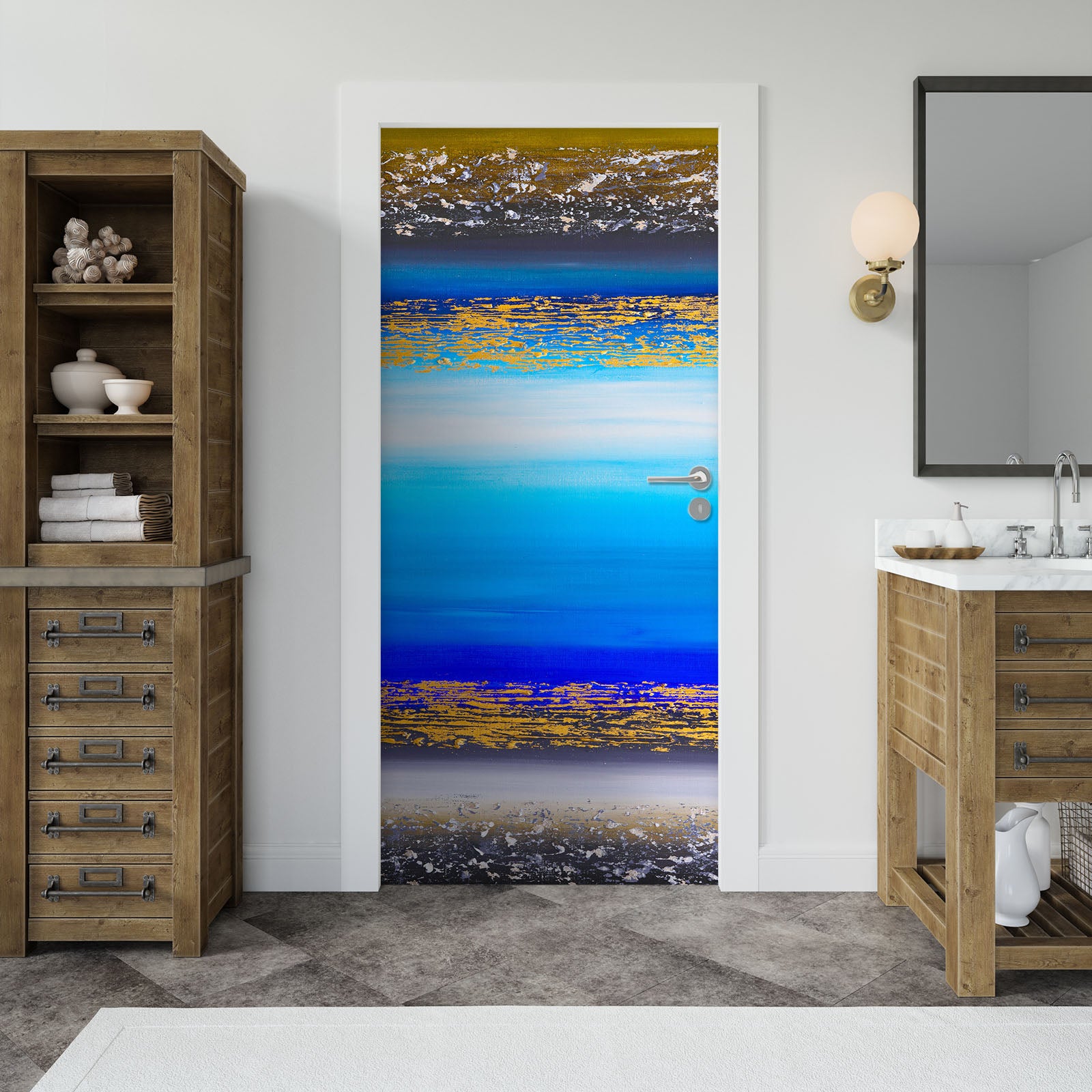 3D Sky Blue 3257 Skromova Marina Door Mural