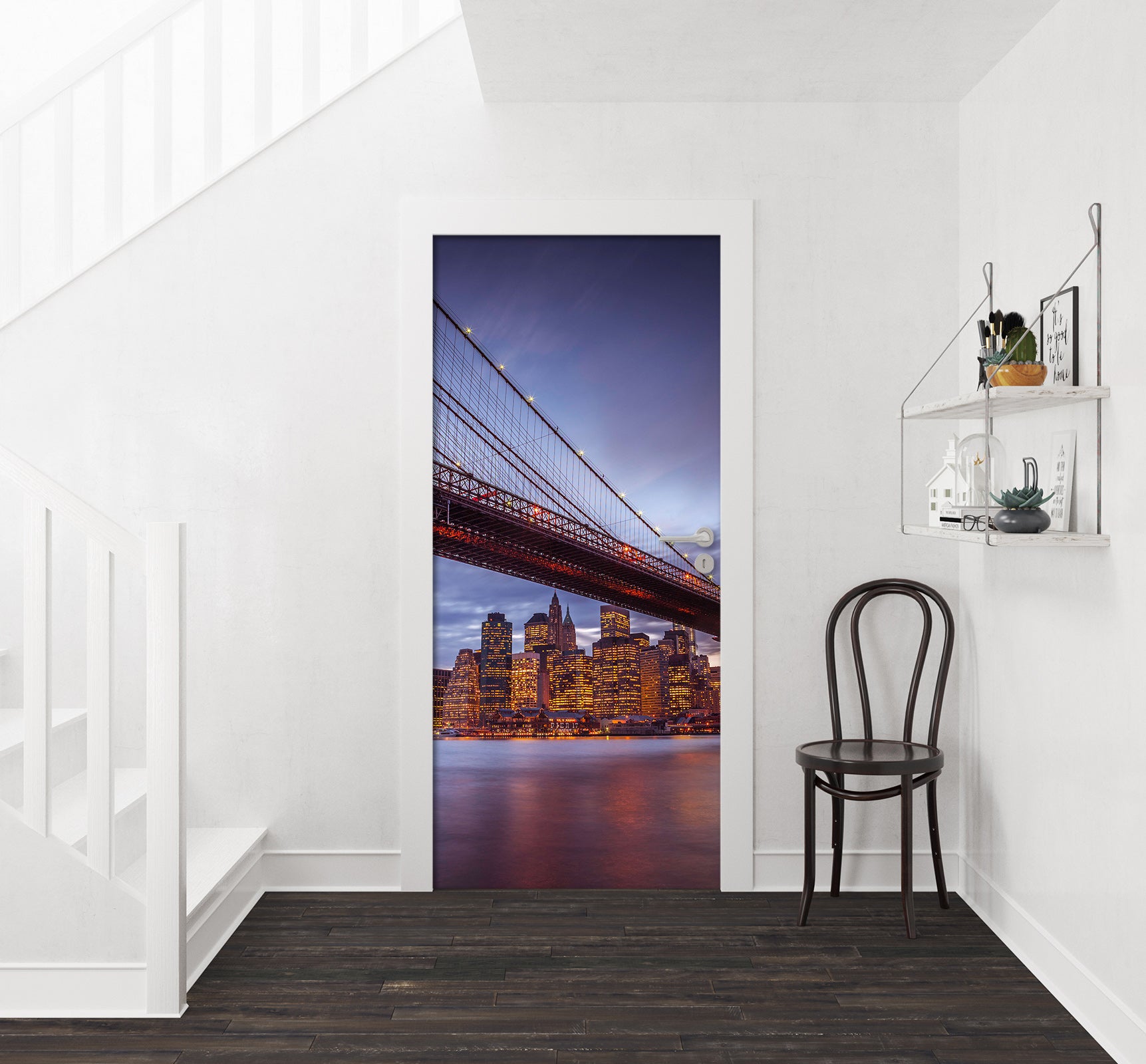 3D River Bridge Building 10706 Assaf Frank Door Mural