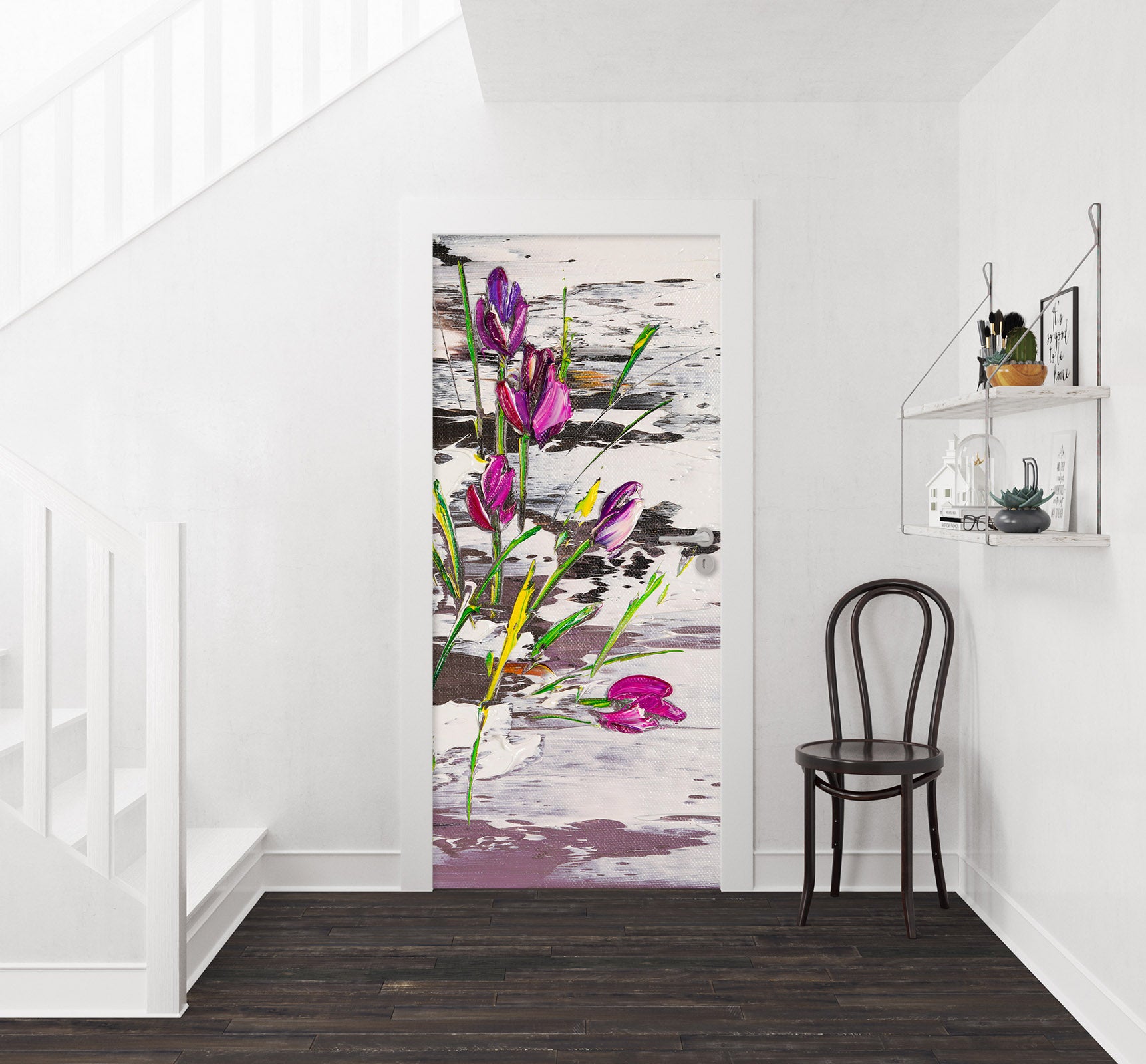 3D Purple Tulips 3271 Skromova Marina Door Mural