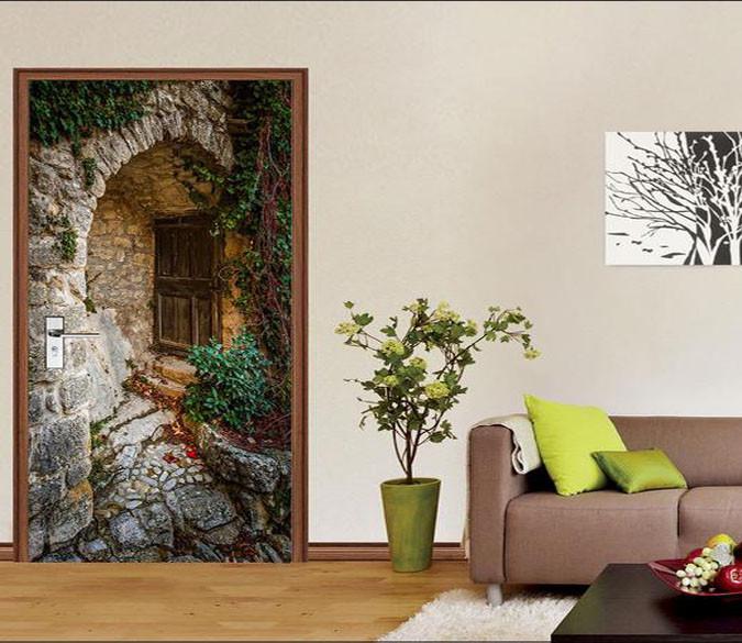 3D window in the arch door mural Wallpaper AJ Wallpaper 