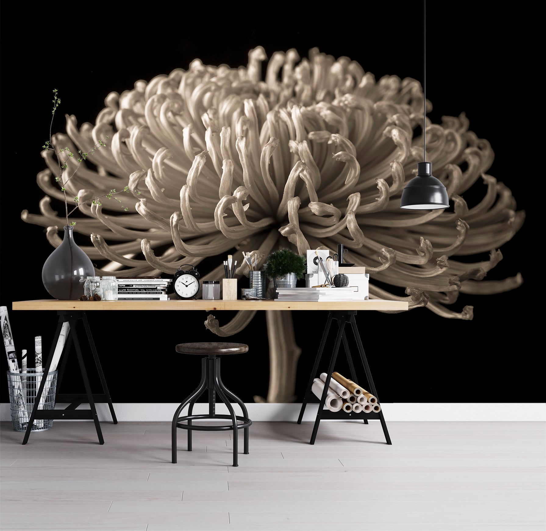 3D Chrysanthemum 6108 Assaf Frank Wall Mural Wall Murals